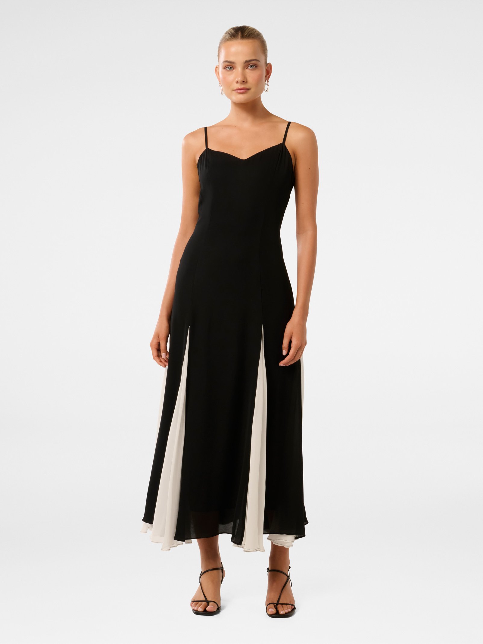 Dahlia Contrast Godet Maxi Dress