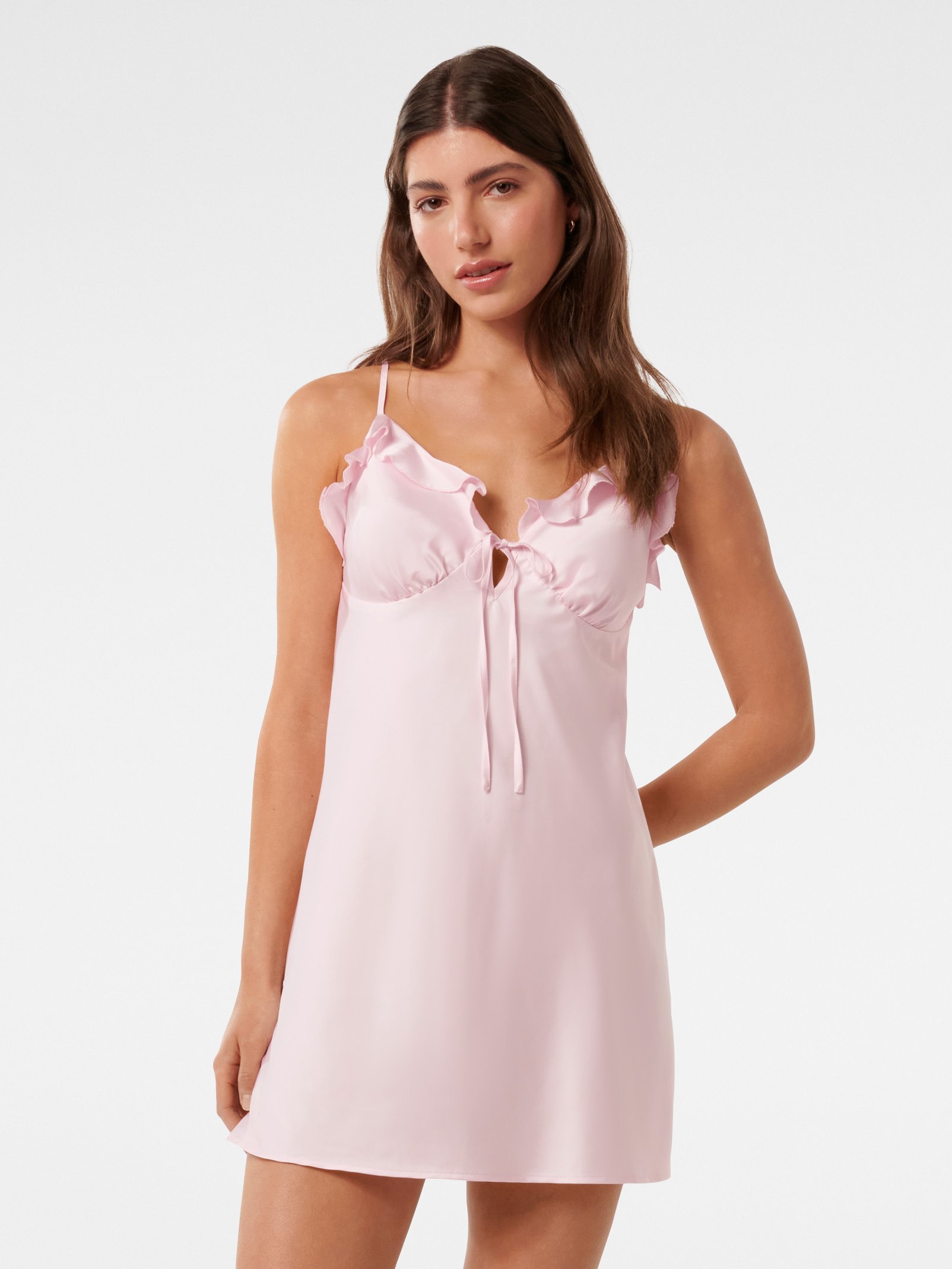 Evelina A-Line Ruffle Slip Sleepwear