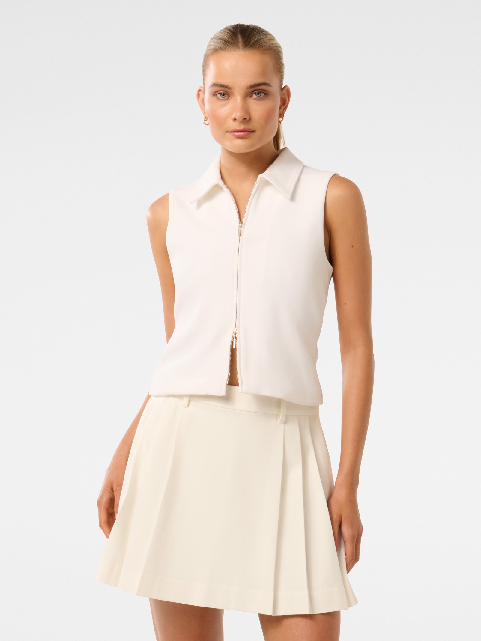 Vienna Zip Detail Collar Top