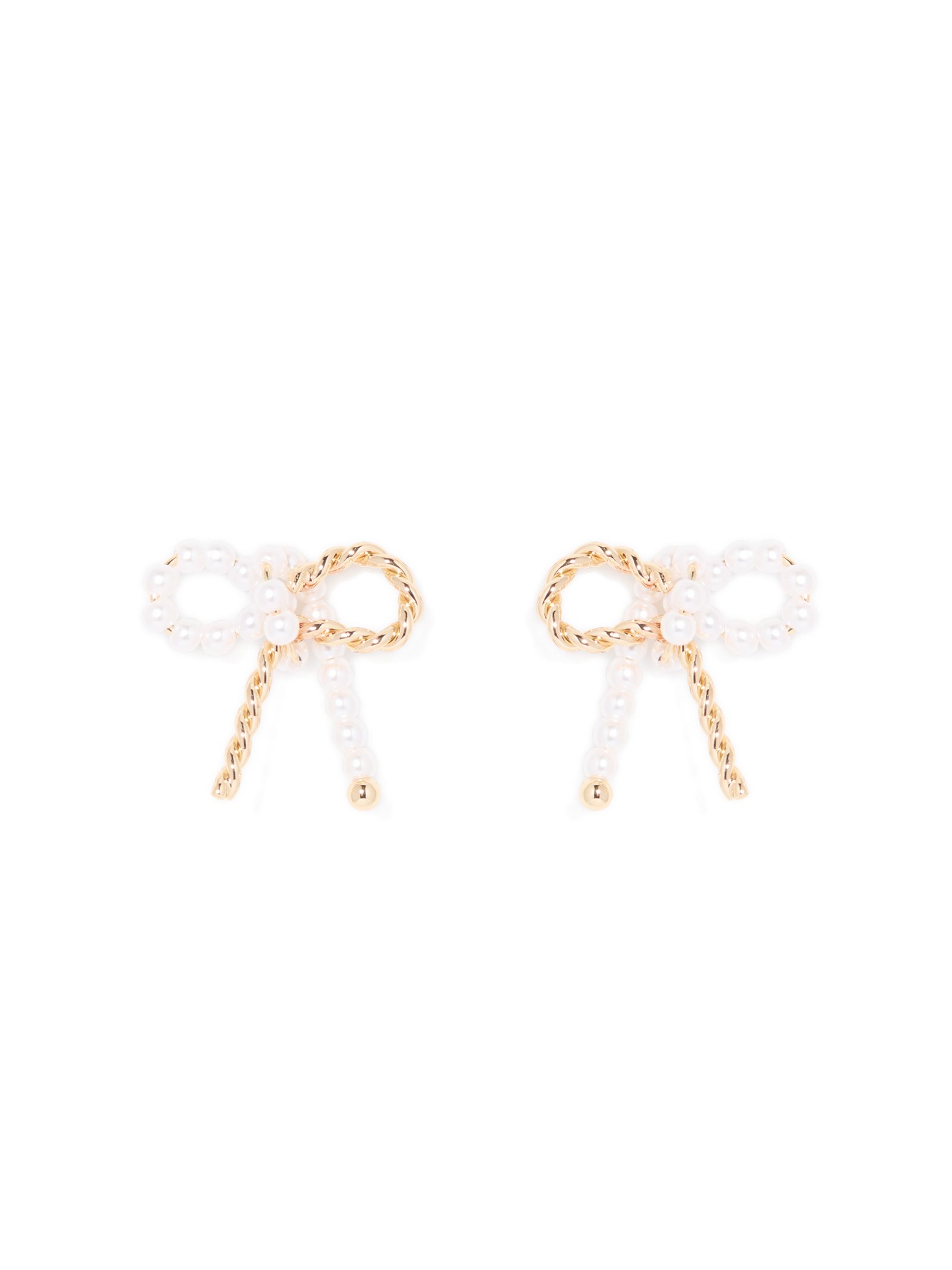 Nadia Pearl Metal Bow Earring