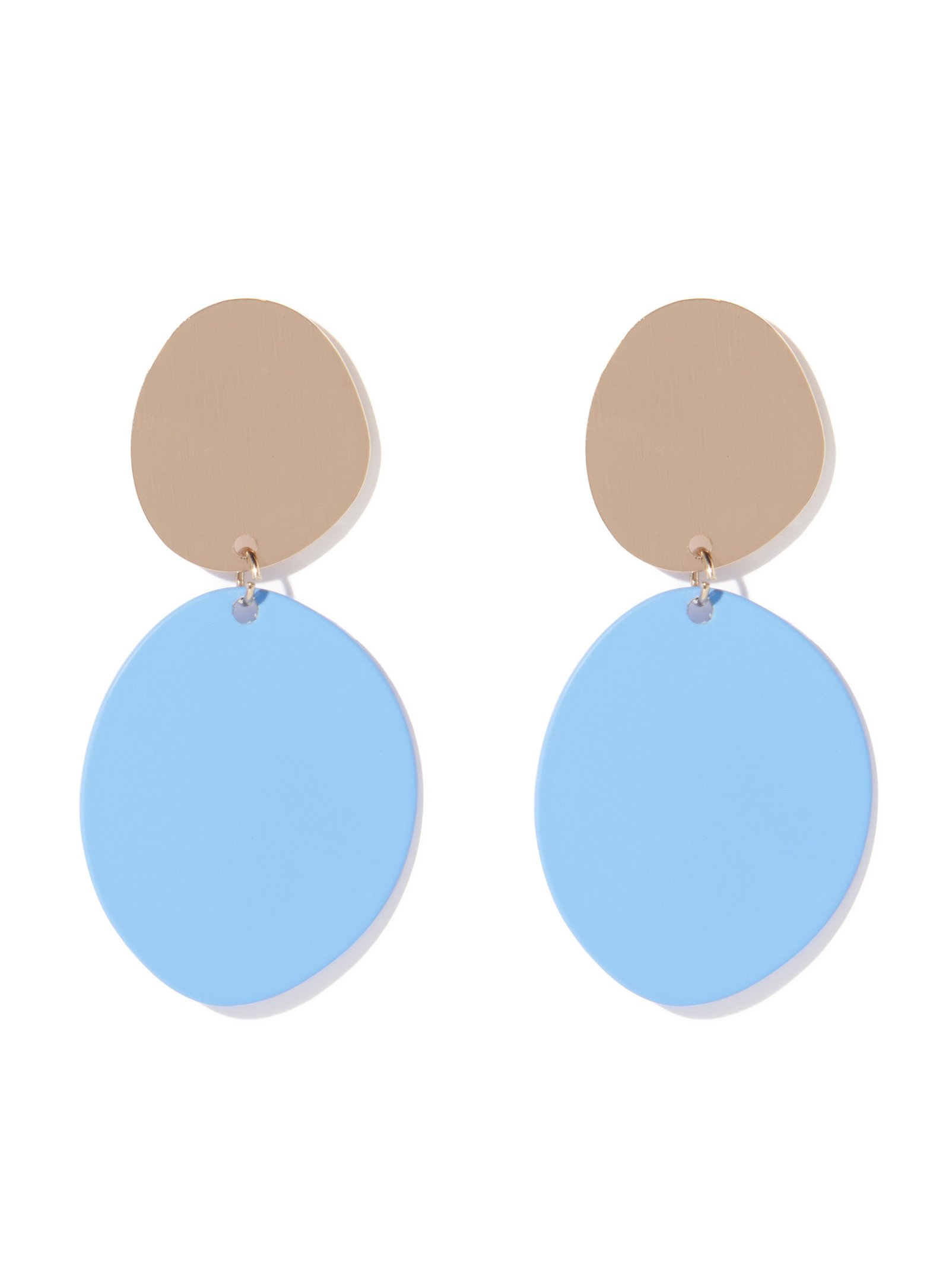 Olympia Coated Organic Disc Drop Earring