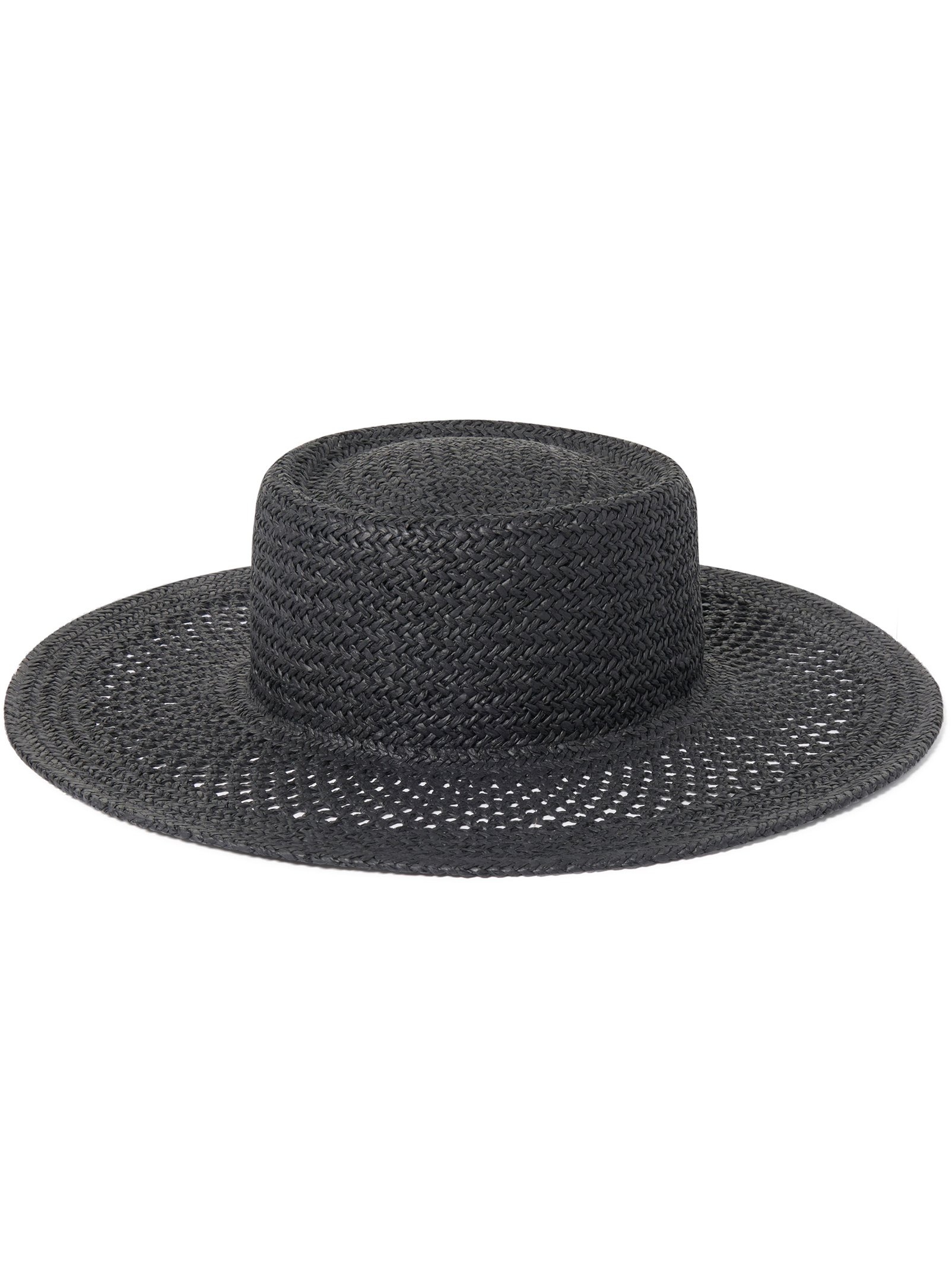 Tyra Open Weave Boater Hat