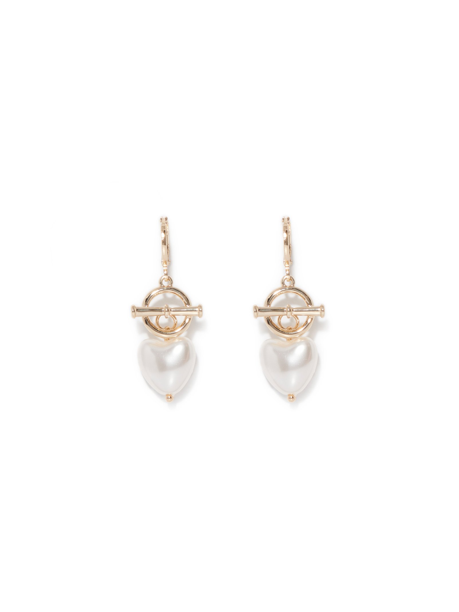 Shelley T- Bar Pearl Heart Earring