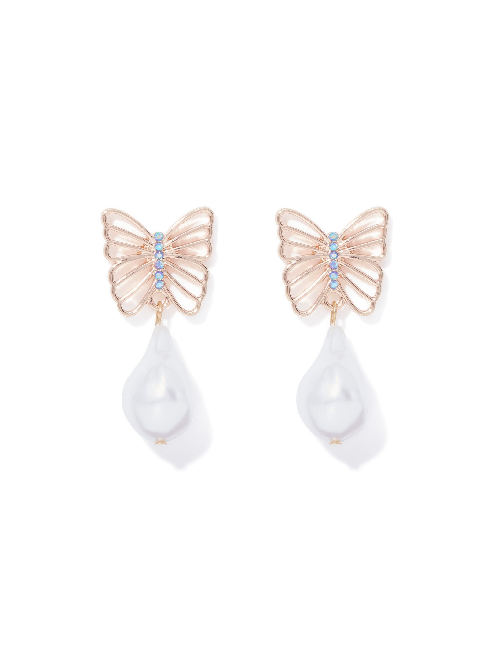 Elysia Butterfly & Pearl Earring
