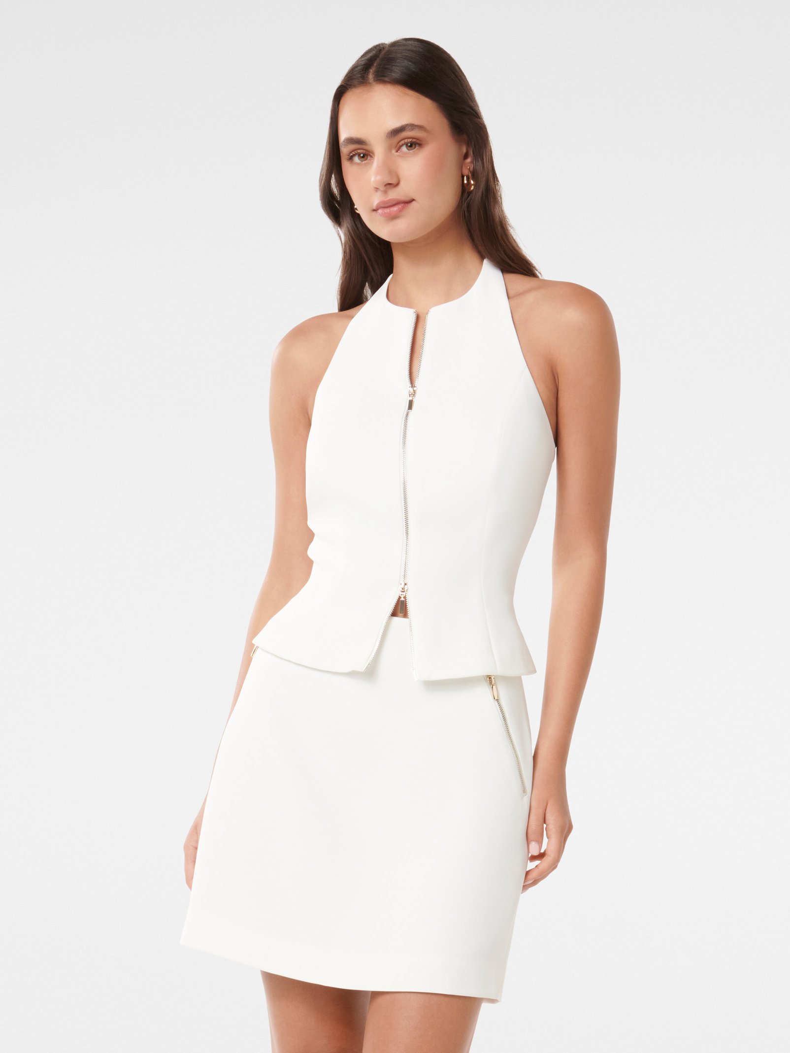 Paris Zip Front Halter Top