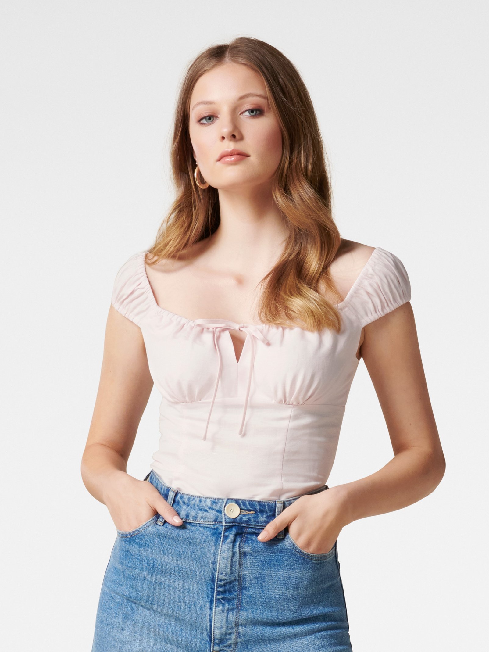 Amanda Linen Babydoll Top
