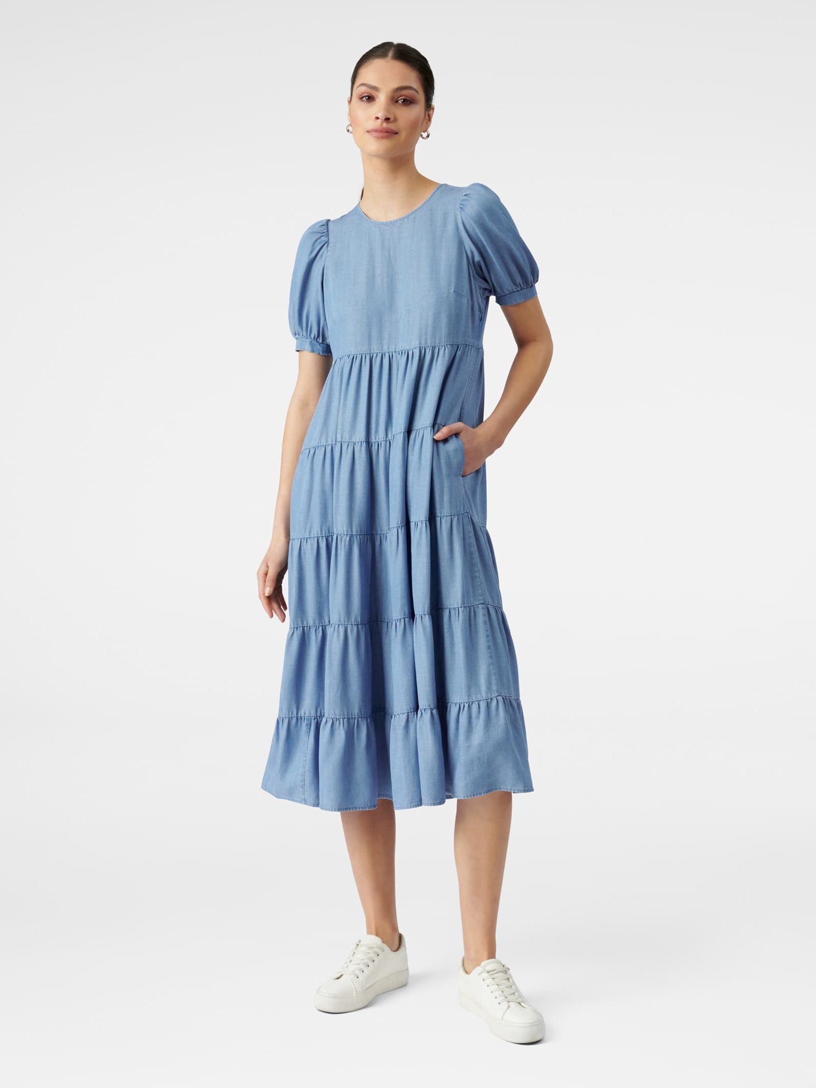 Pippa Denim Midi Smock Dress