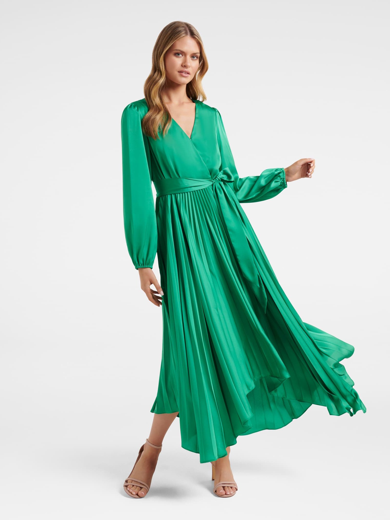 Ellery Pleated Wrap Midi Dress