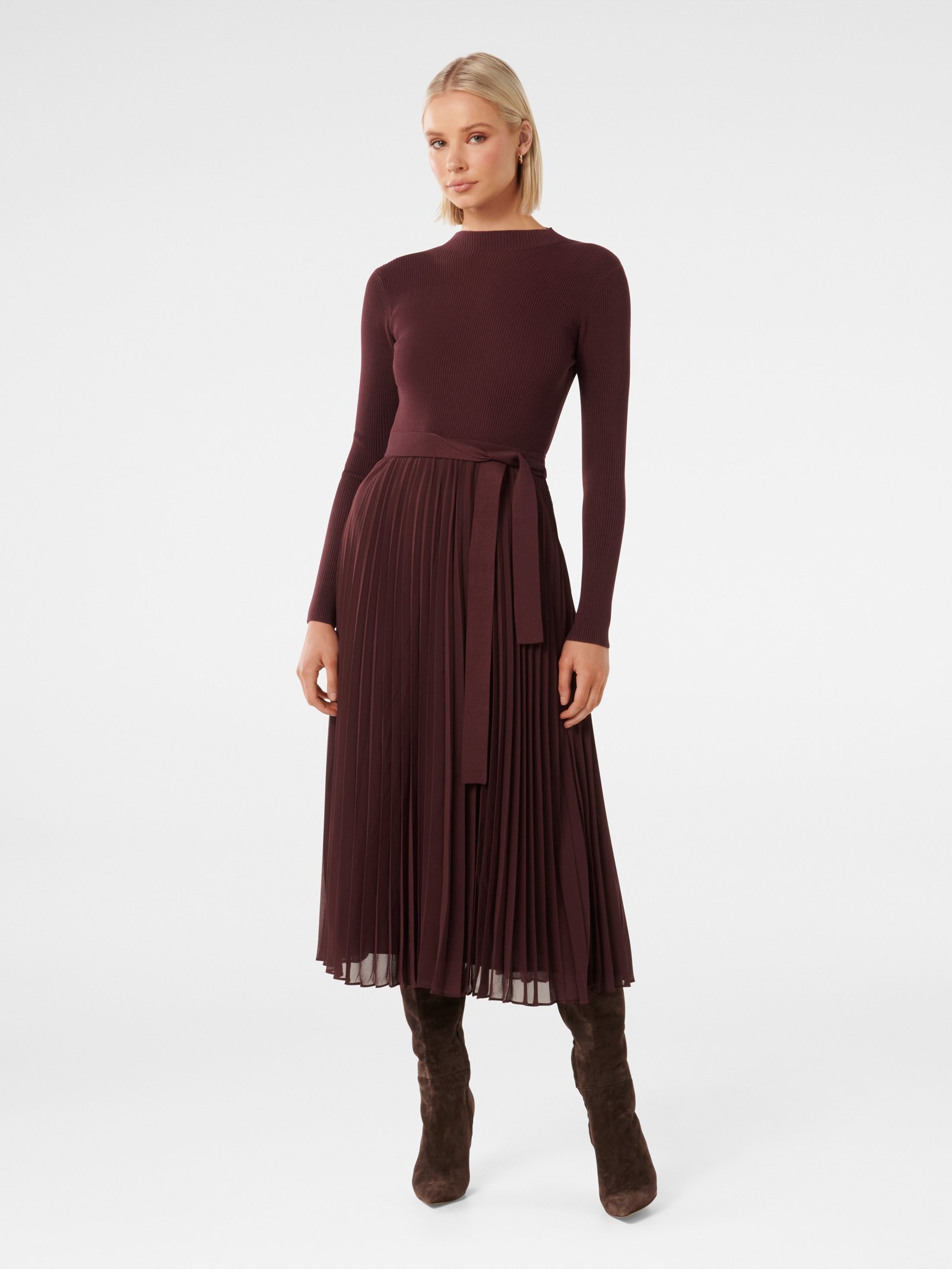 Penelope Woven Mix Knit Dress