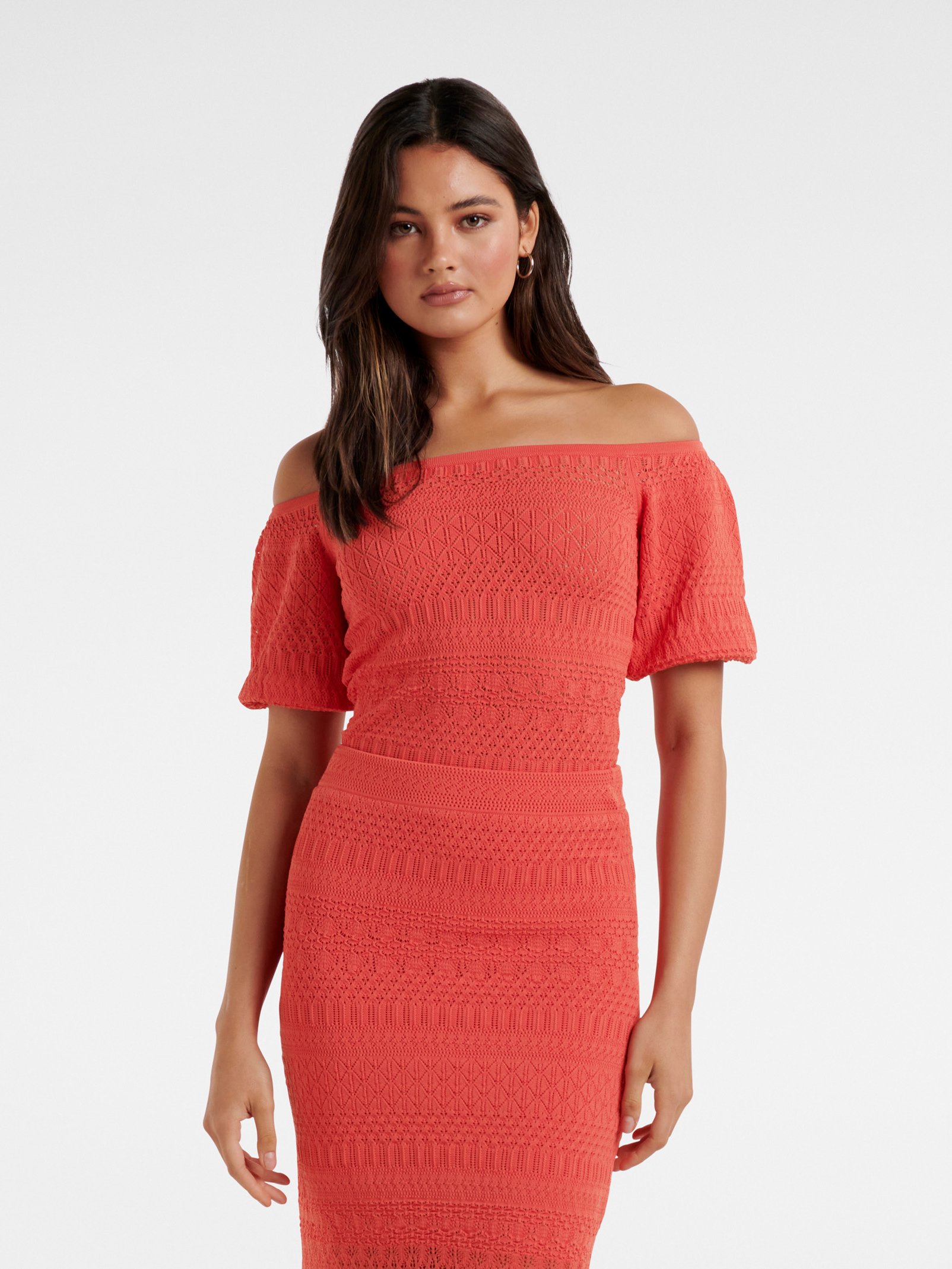 Mila Pointelle Bardot Co-Ord Top