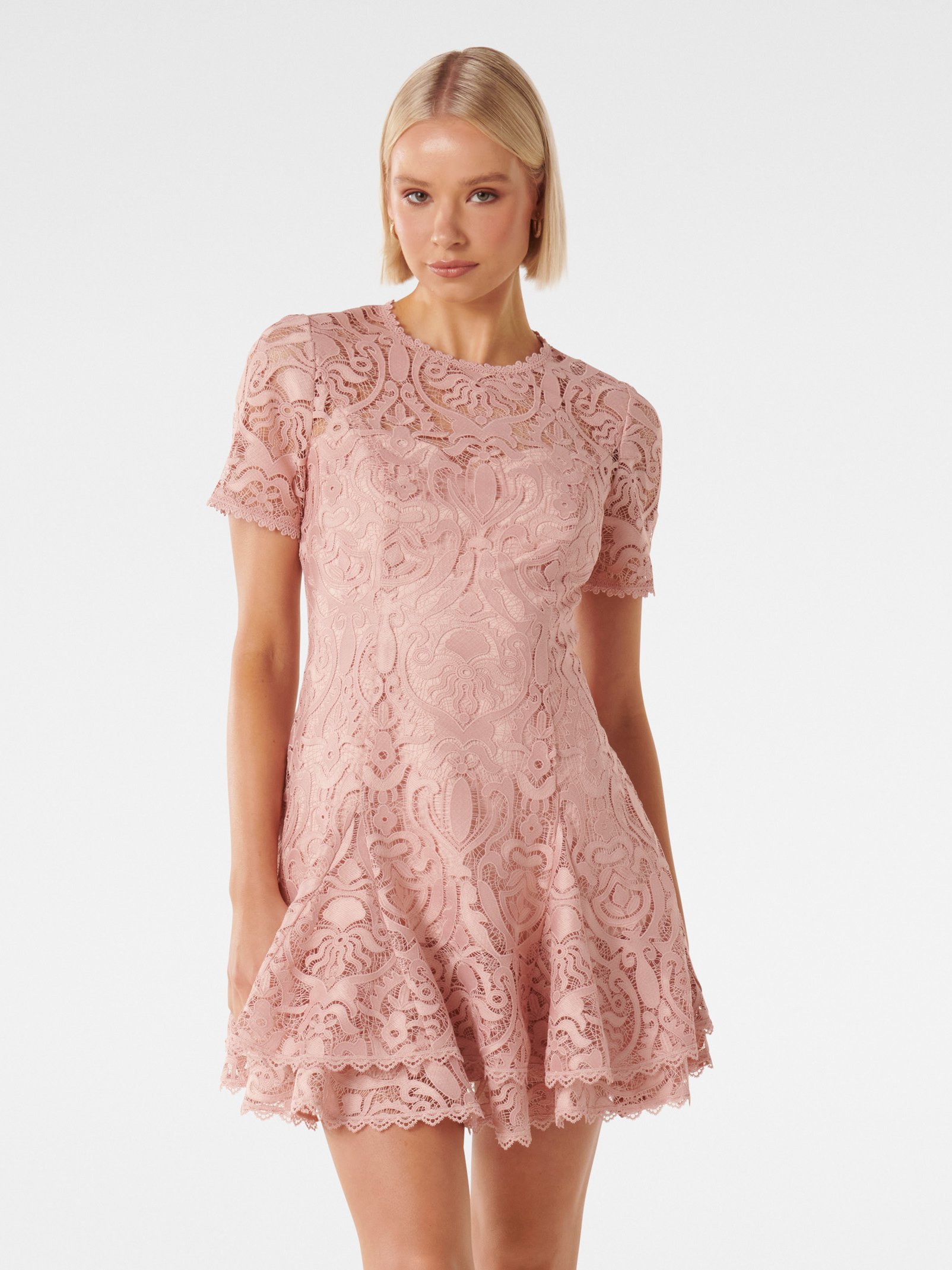 Cornelia Layered Geo Lace Mini Dress