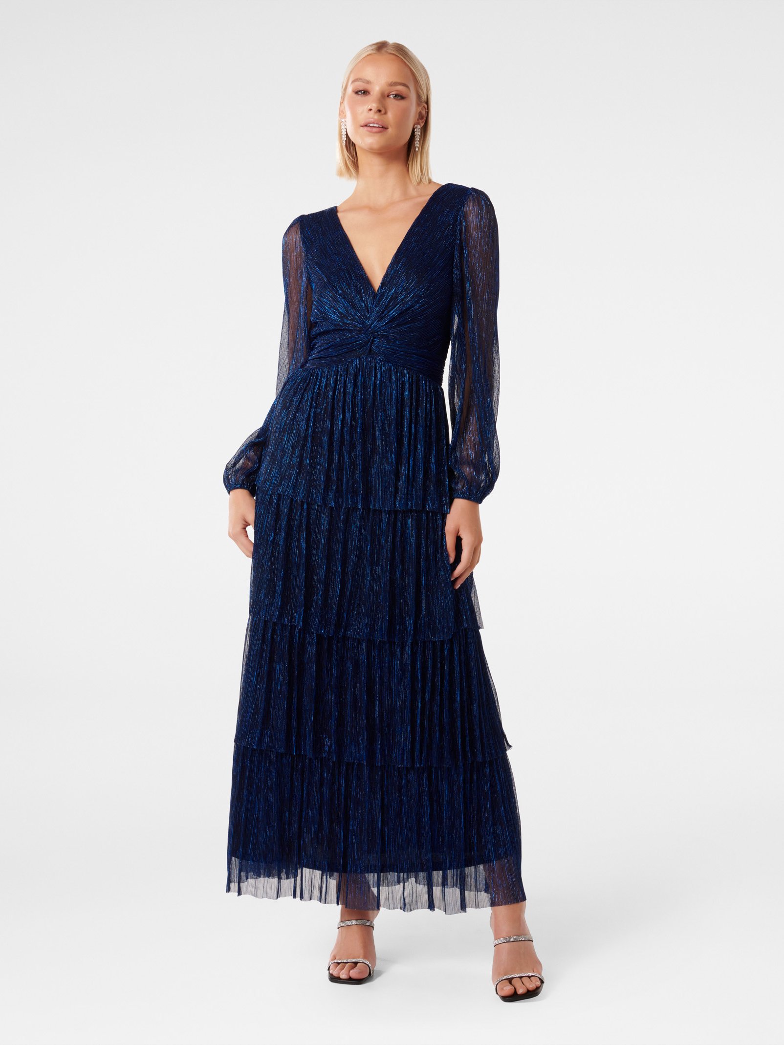 Issy Tiered Plisse Midi Dress