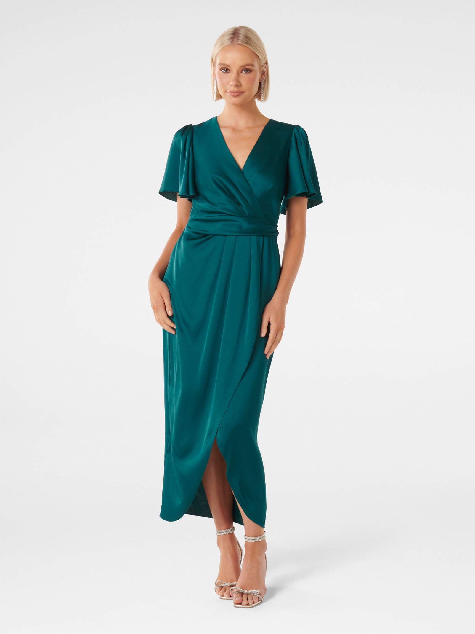 Estelle Flutter Sleeve Midi Dress