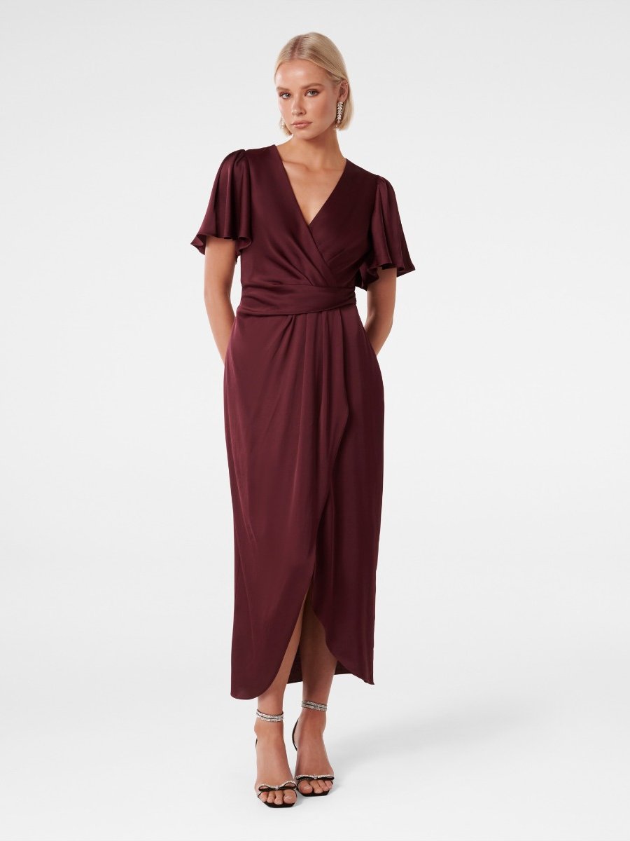 Estelle Flutter Sleeve Midi Dress