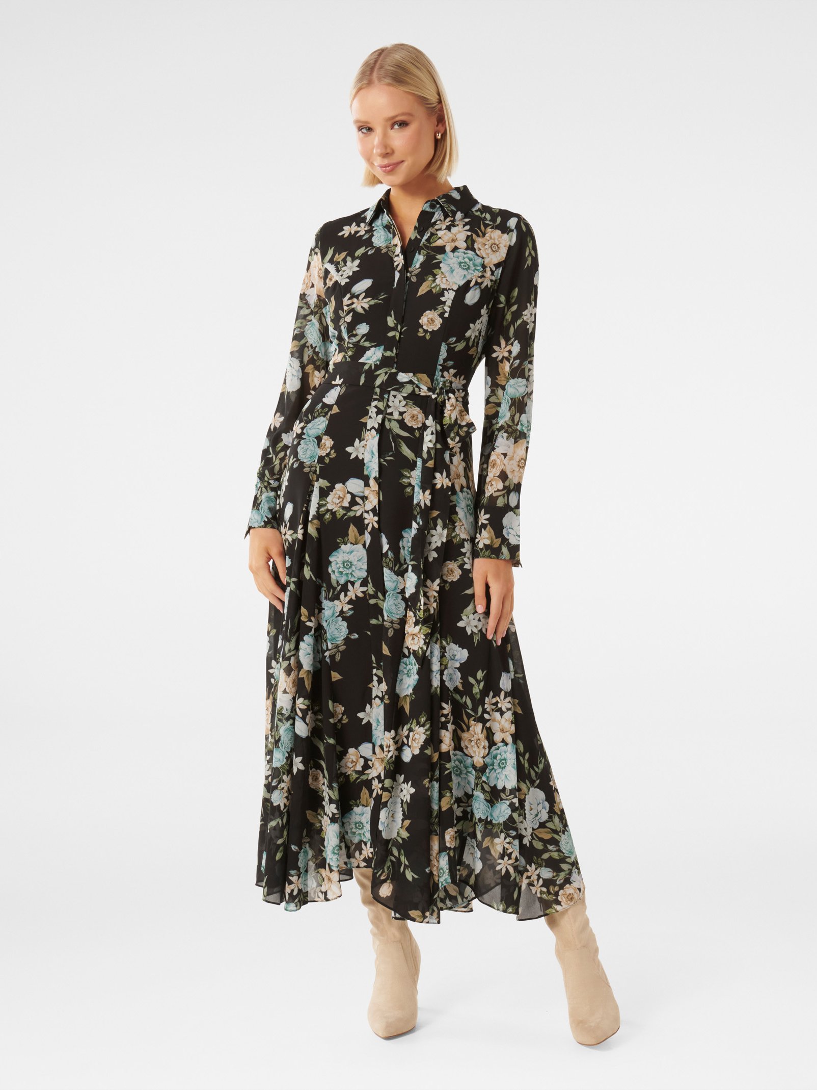 Irisa Belted Midi Dress