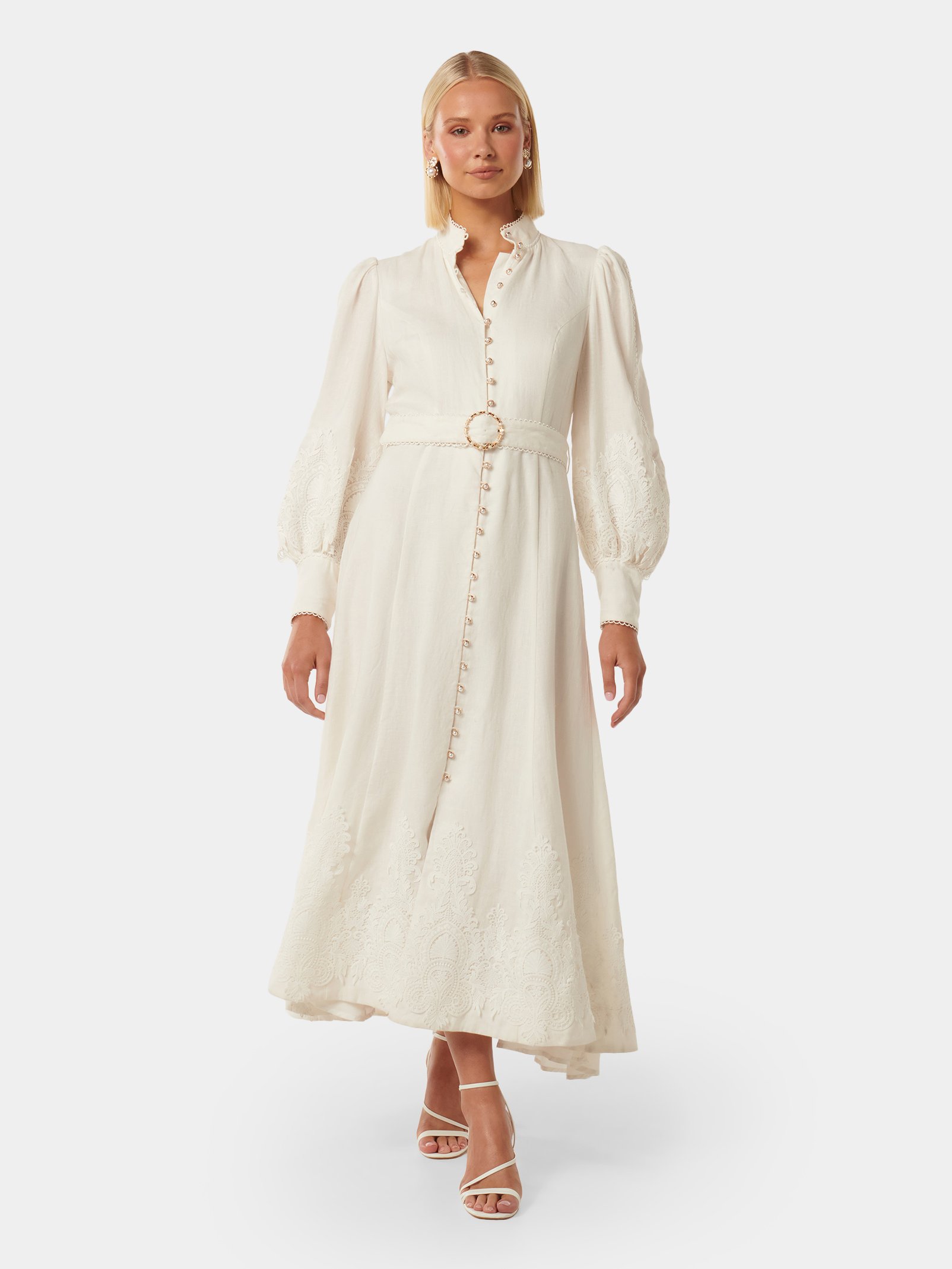 Allegra Lace Detail Midi Dress