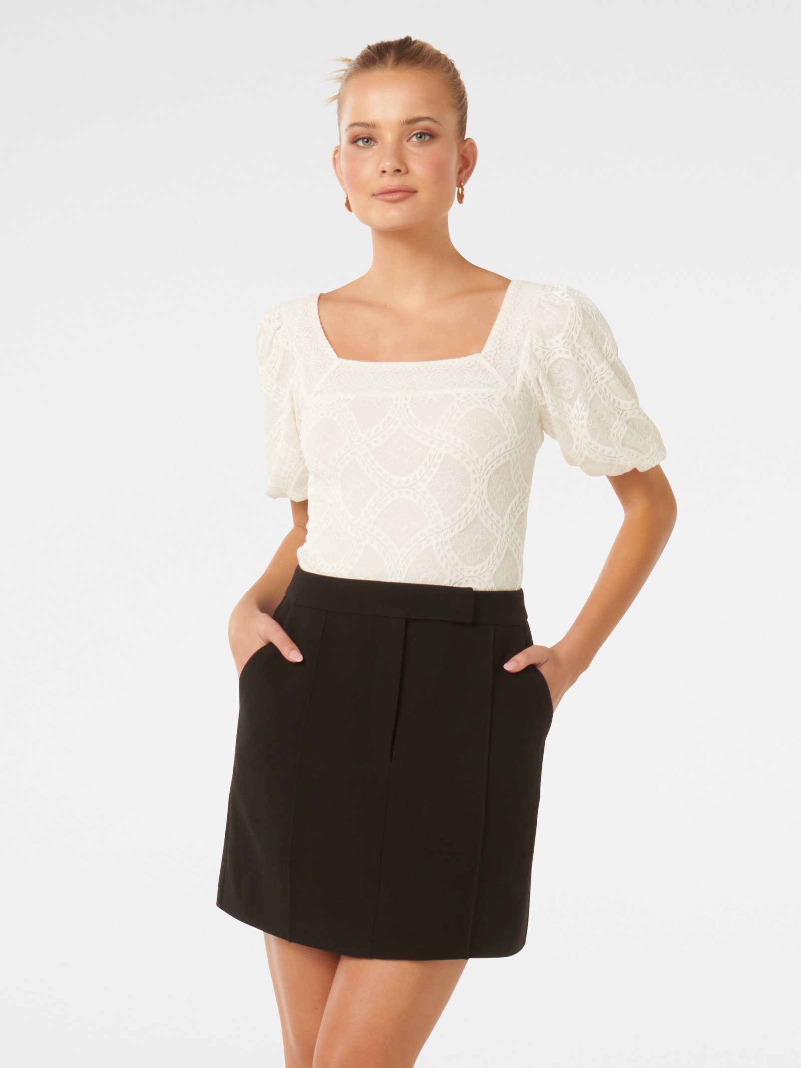 Rosemary Lace Square Neck Top