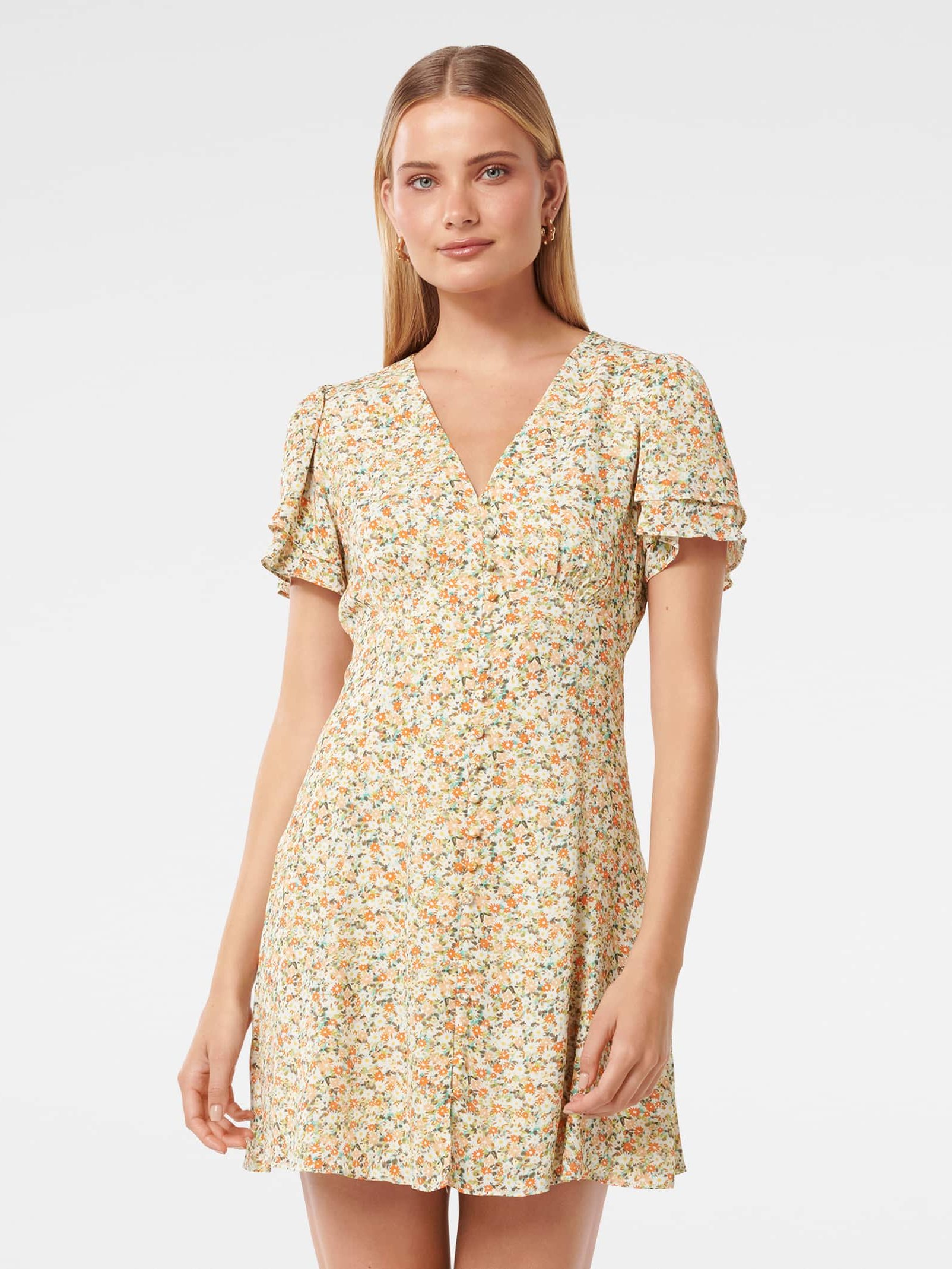 Pria Button Through Mini Dress