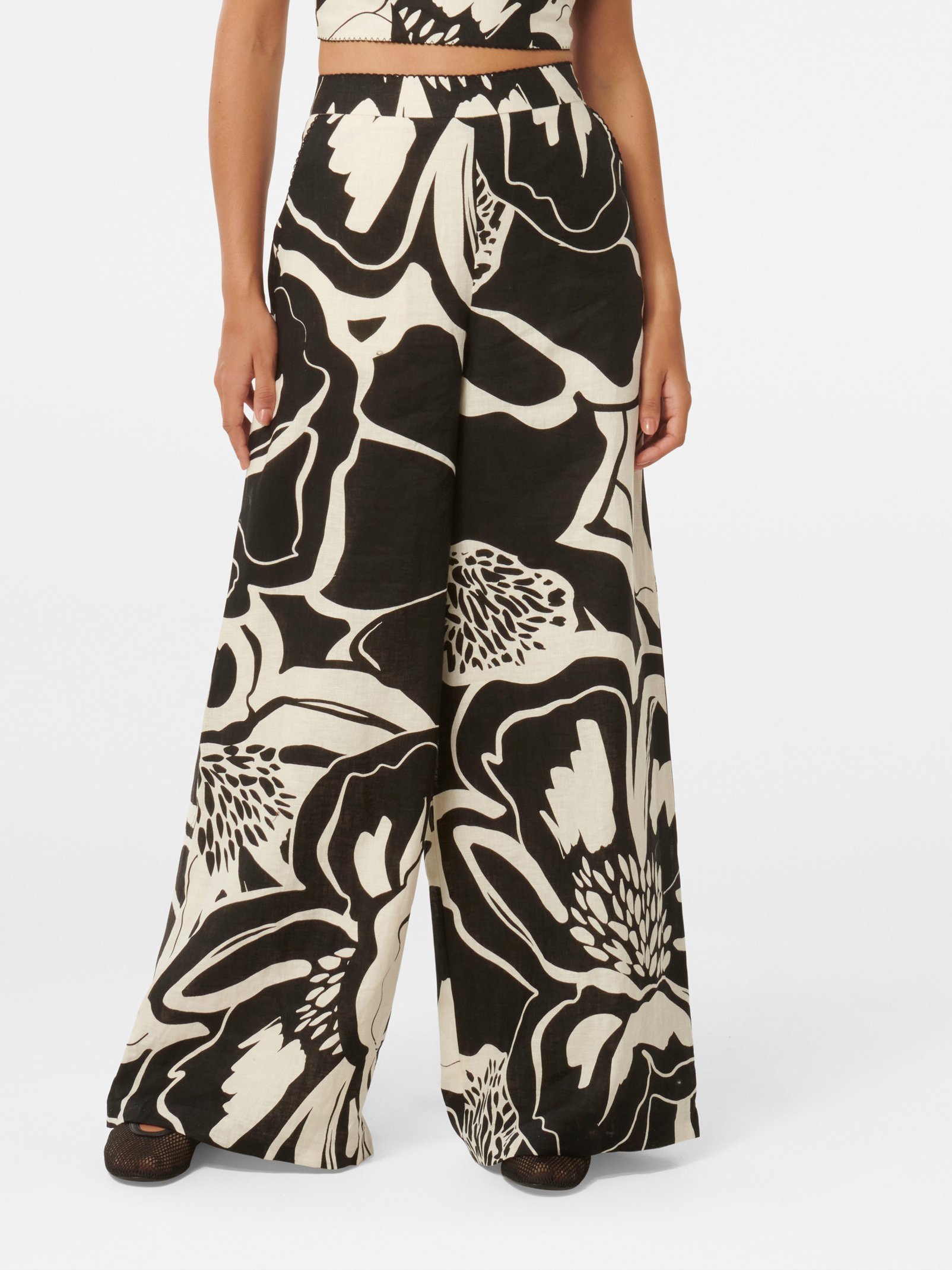 Ebony Wide Leg Linen Pant