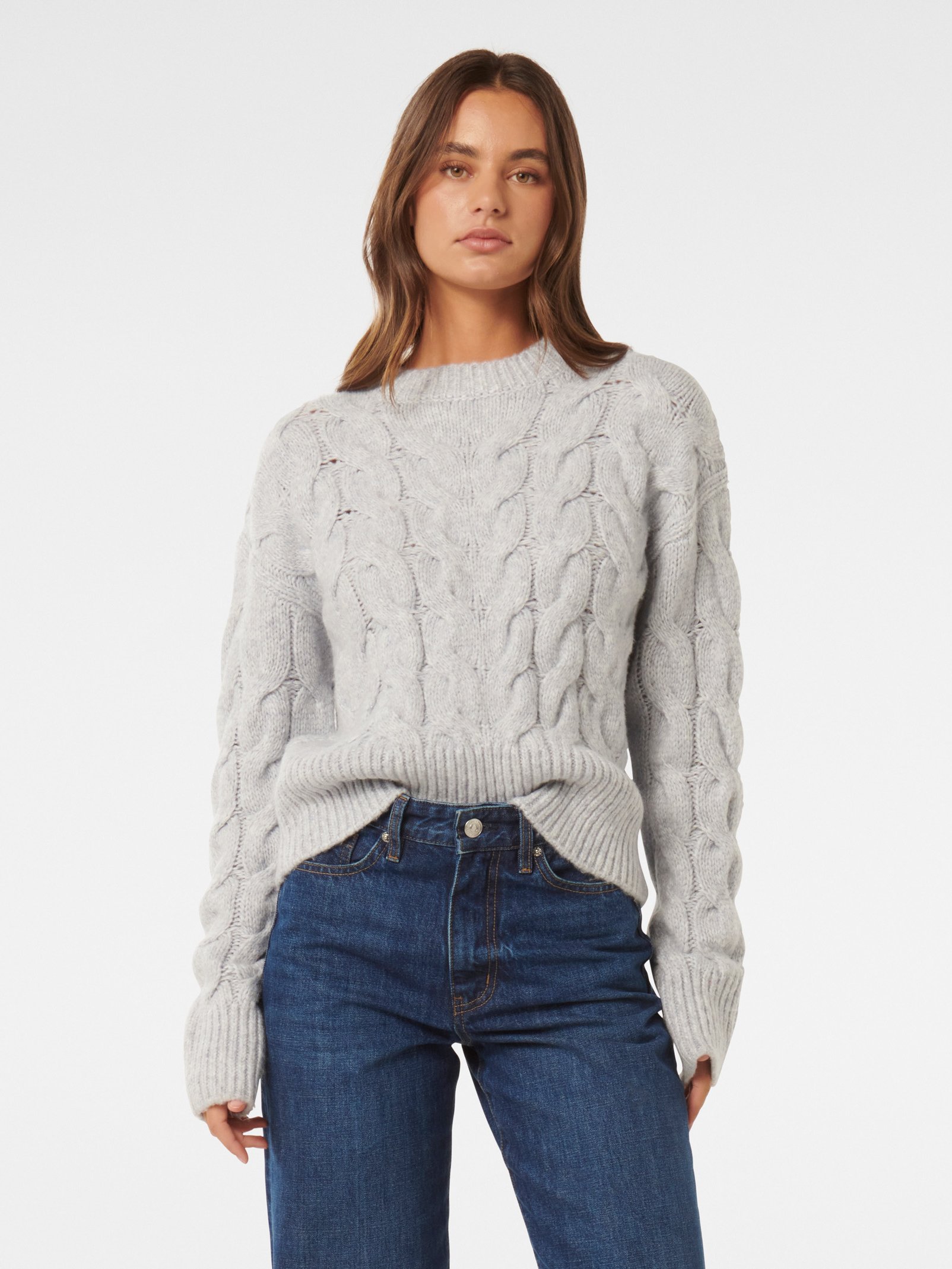 Mila Crew Neck Cable Jumper