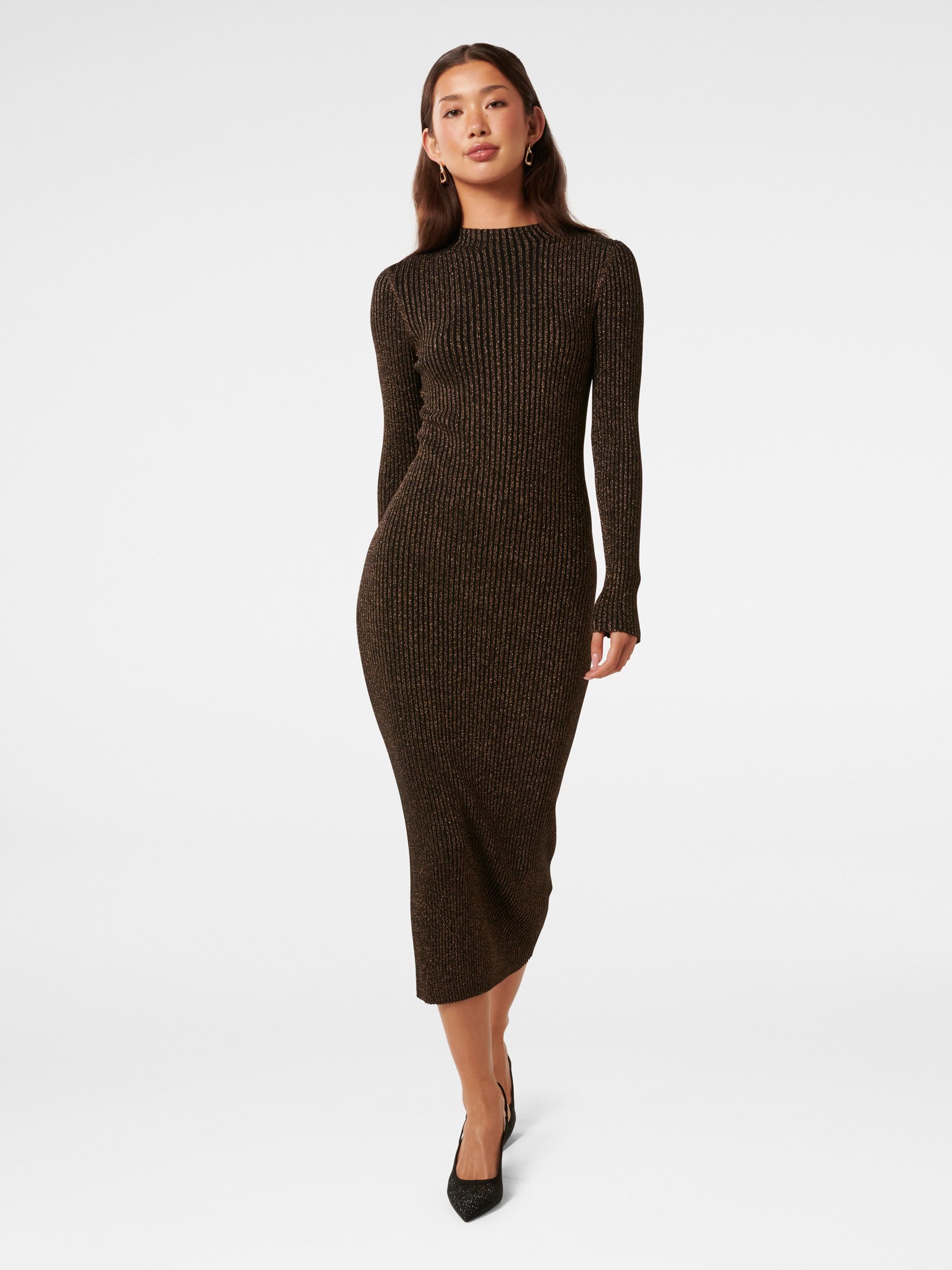 Eliza Ribbed Column Midi Dress