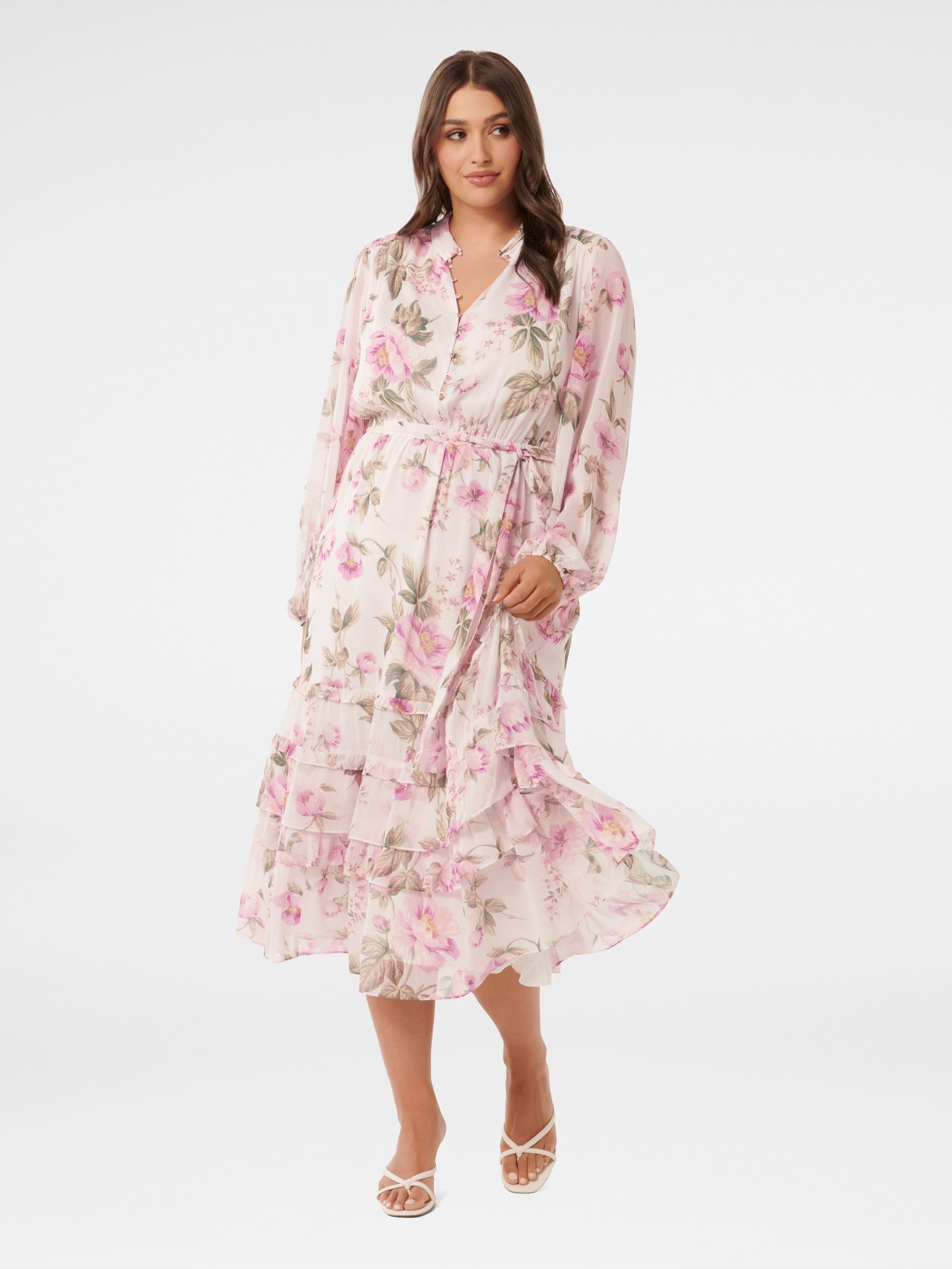 Sonia Curve Ruffle Midi Dress