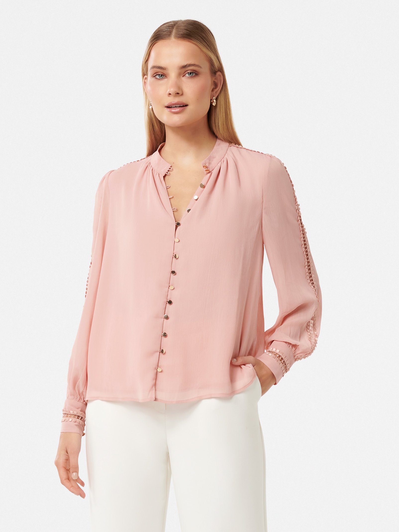 Simona Trim Sleeve Blouse