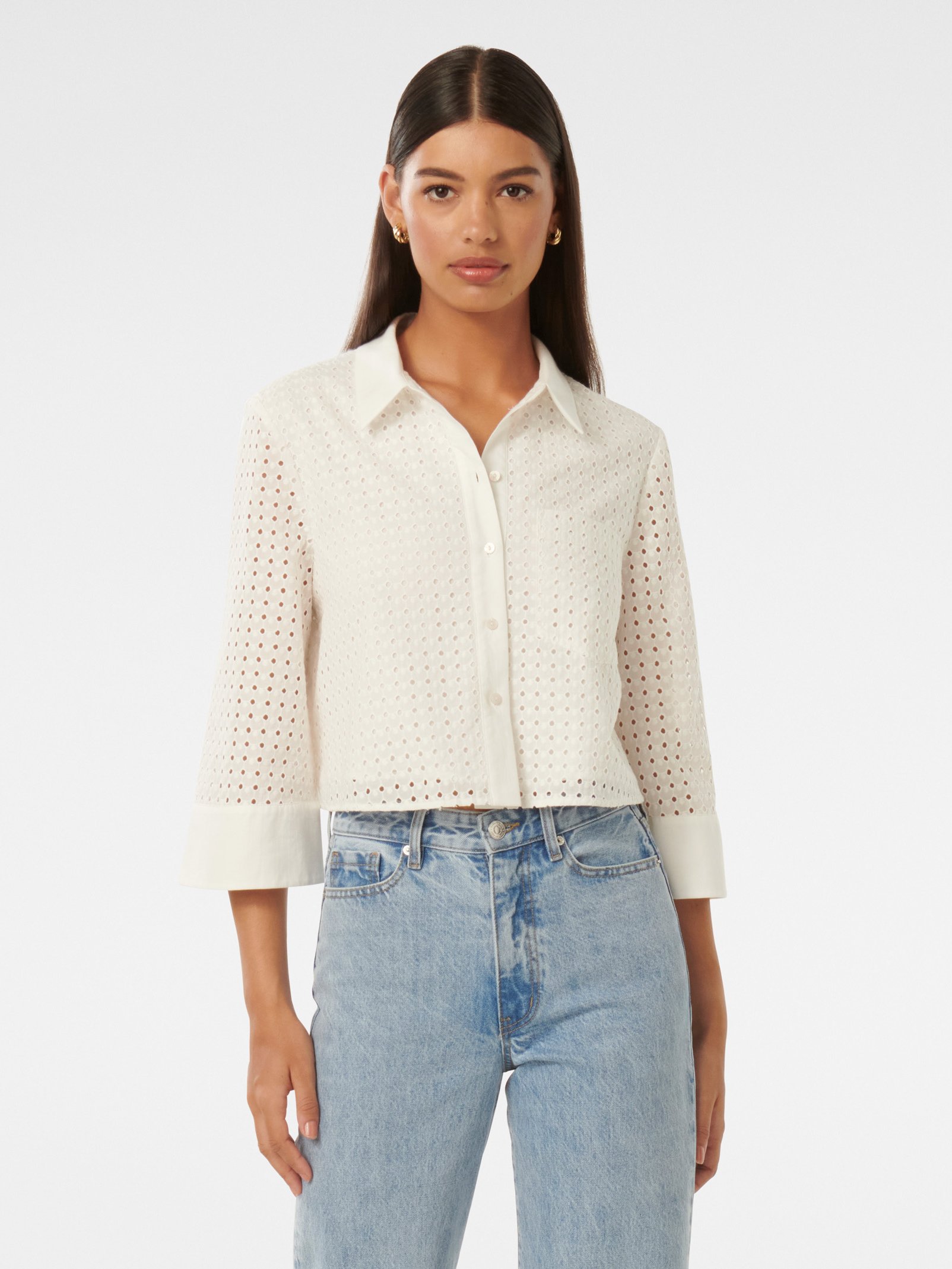 Josephina Broderie Crop Blouse