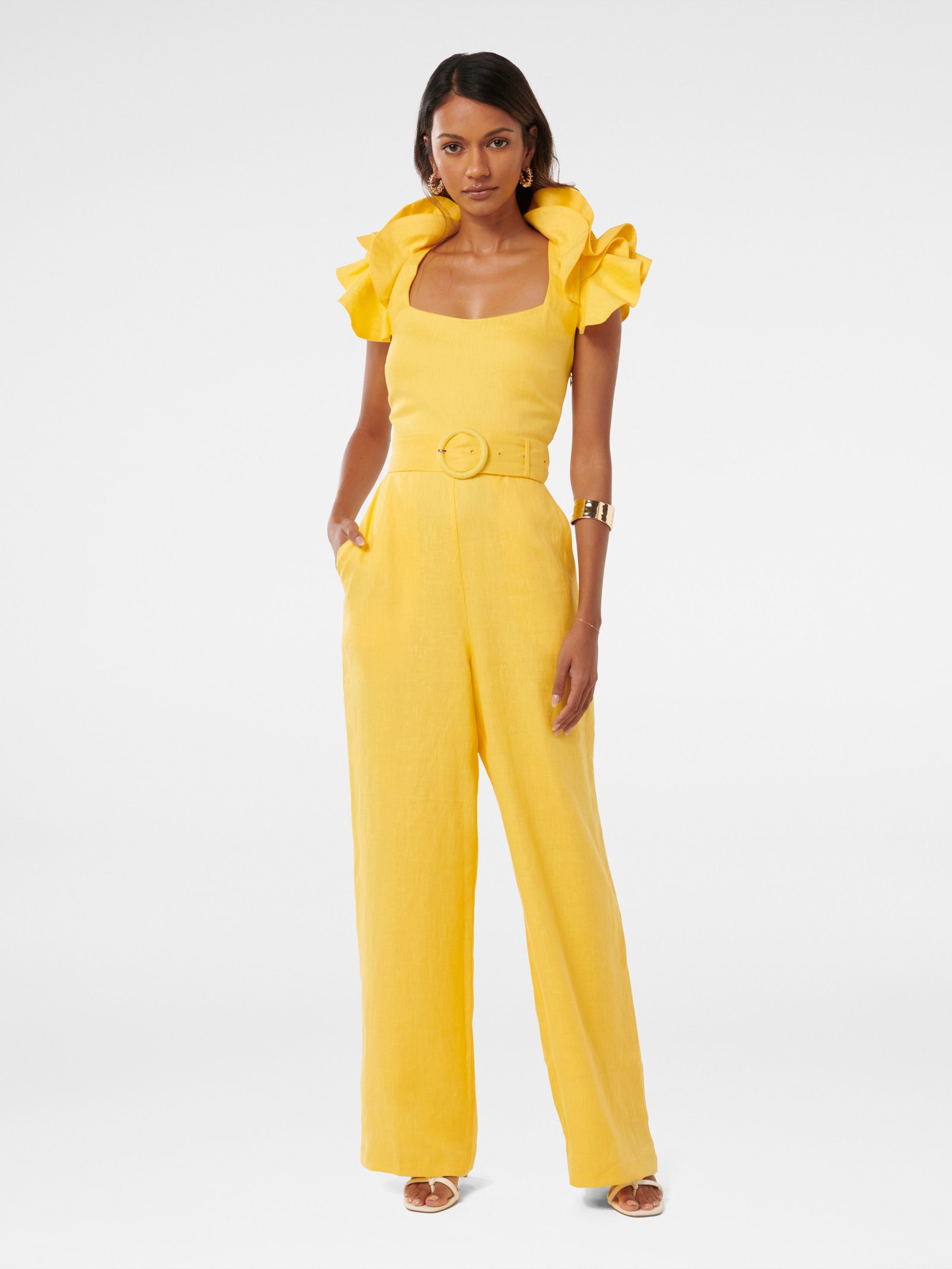 Macey Petite Ruffle Sleeve Jumpsuit