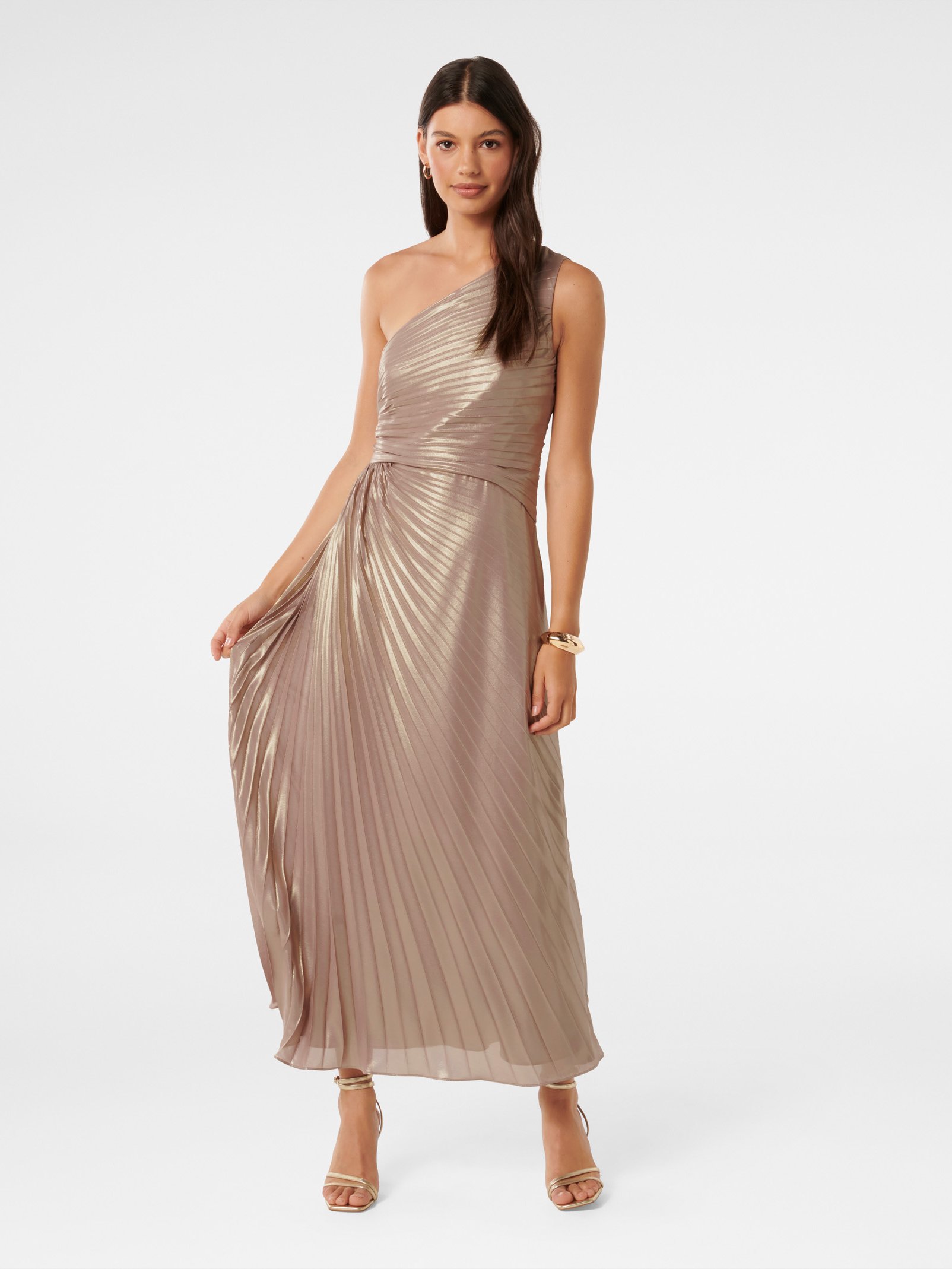 Taylah Metallic One Shoulder Dress
