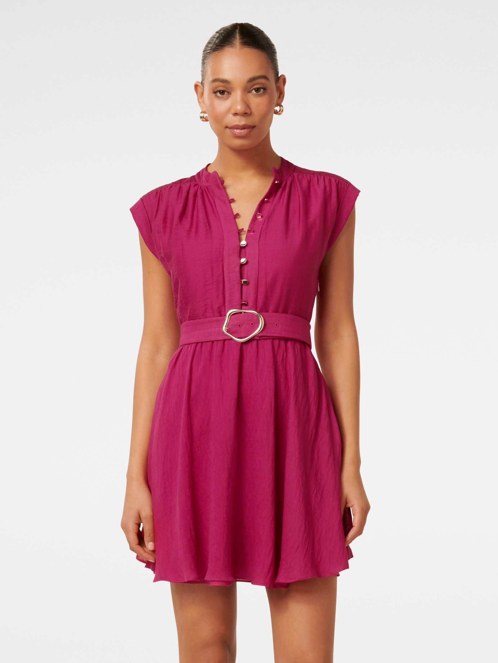 Lucille Textured Belted Mini Dress