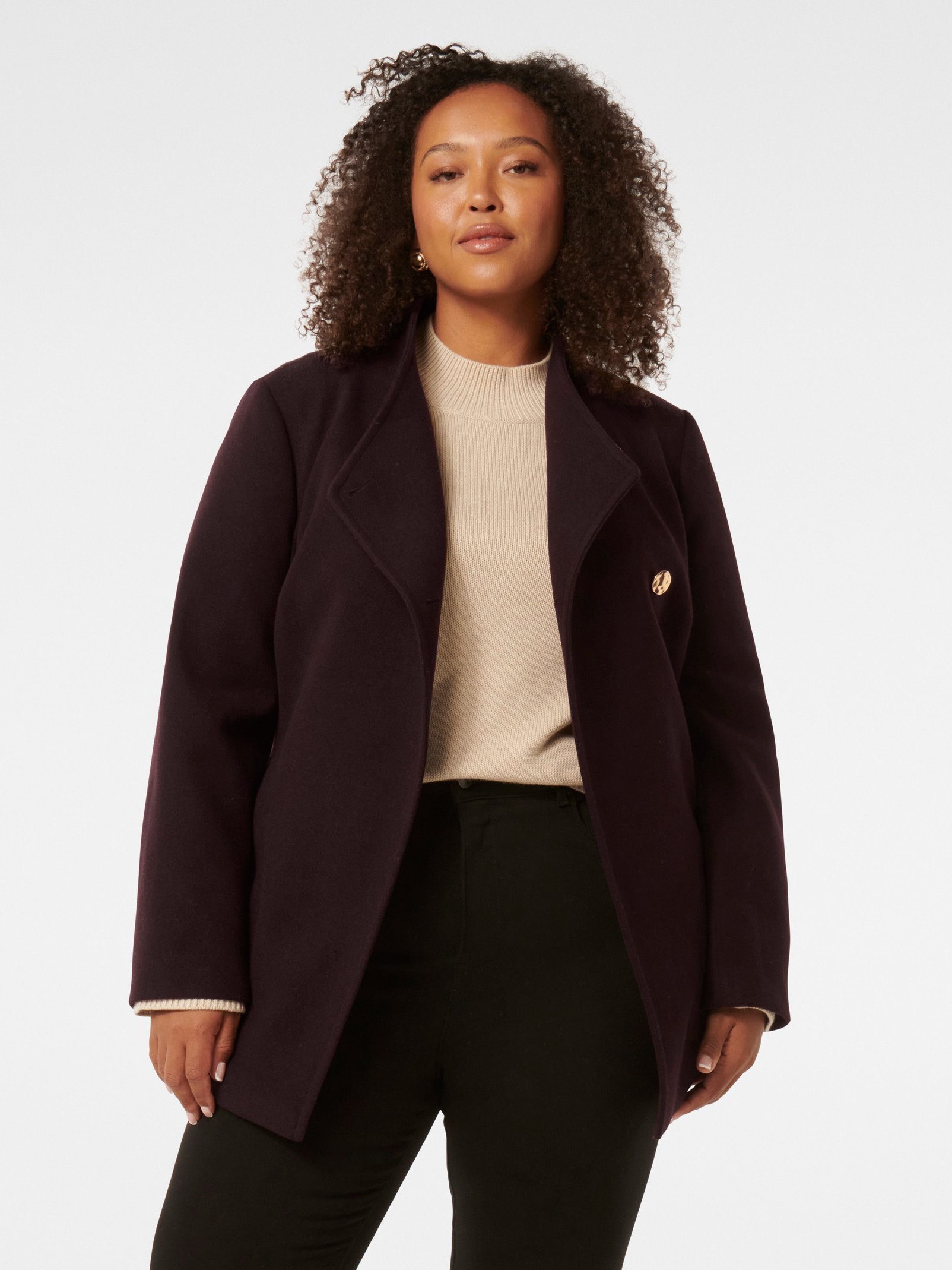 Monica Curve Wrap Coat