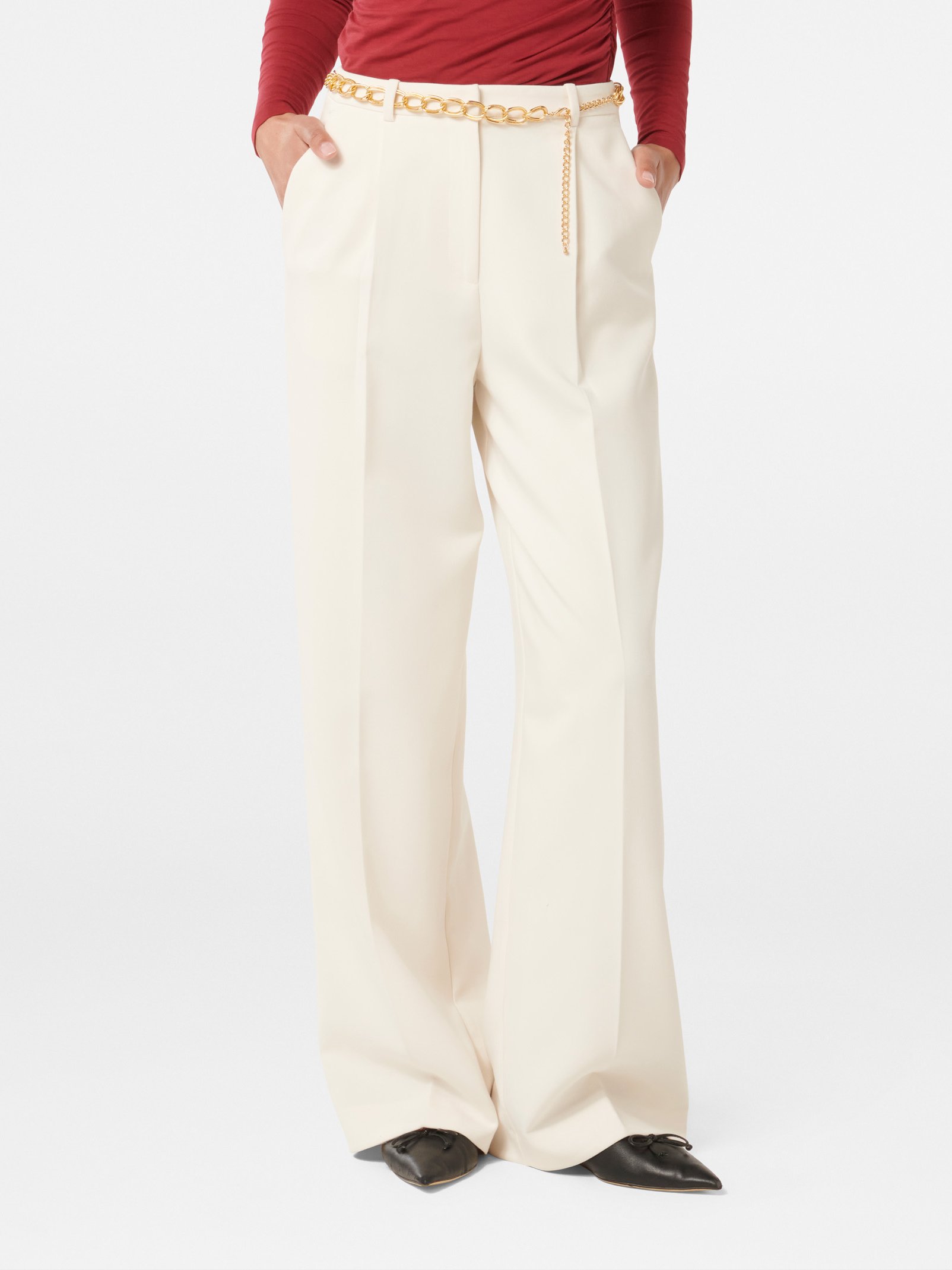 Taya Chain Belt Wide Leg Pant