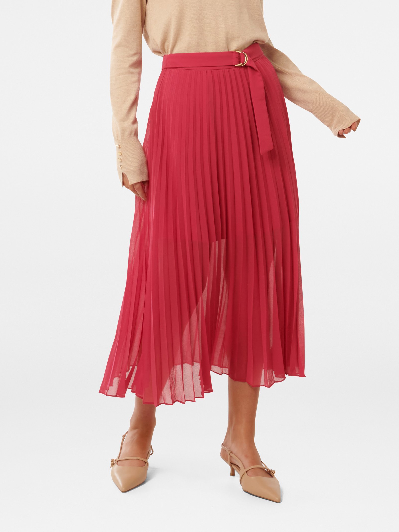 Esme Belted Pleated Skirt