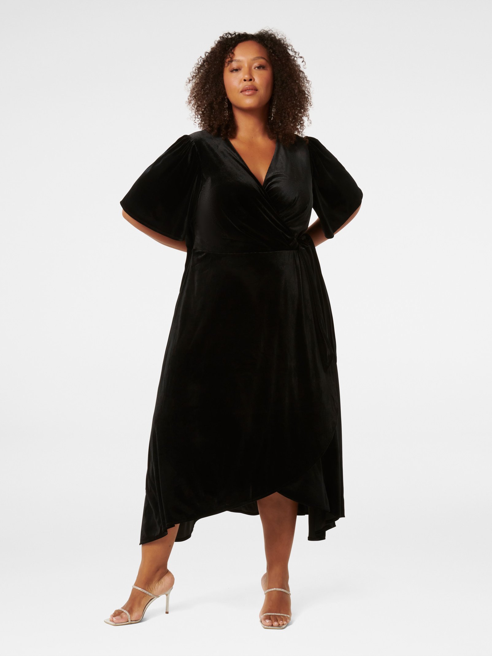 Violet Curve Velvet Wrap Dress
