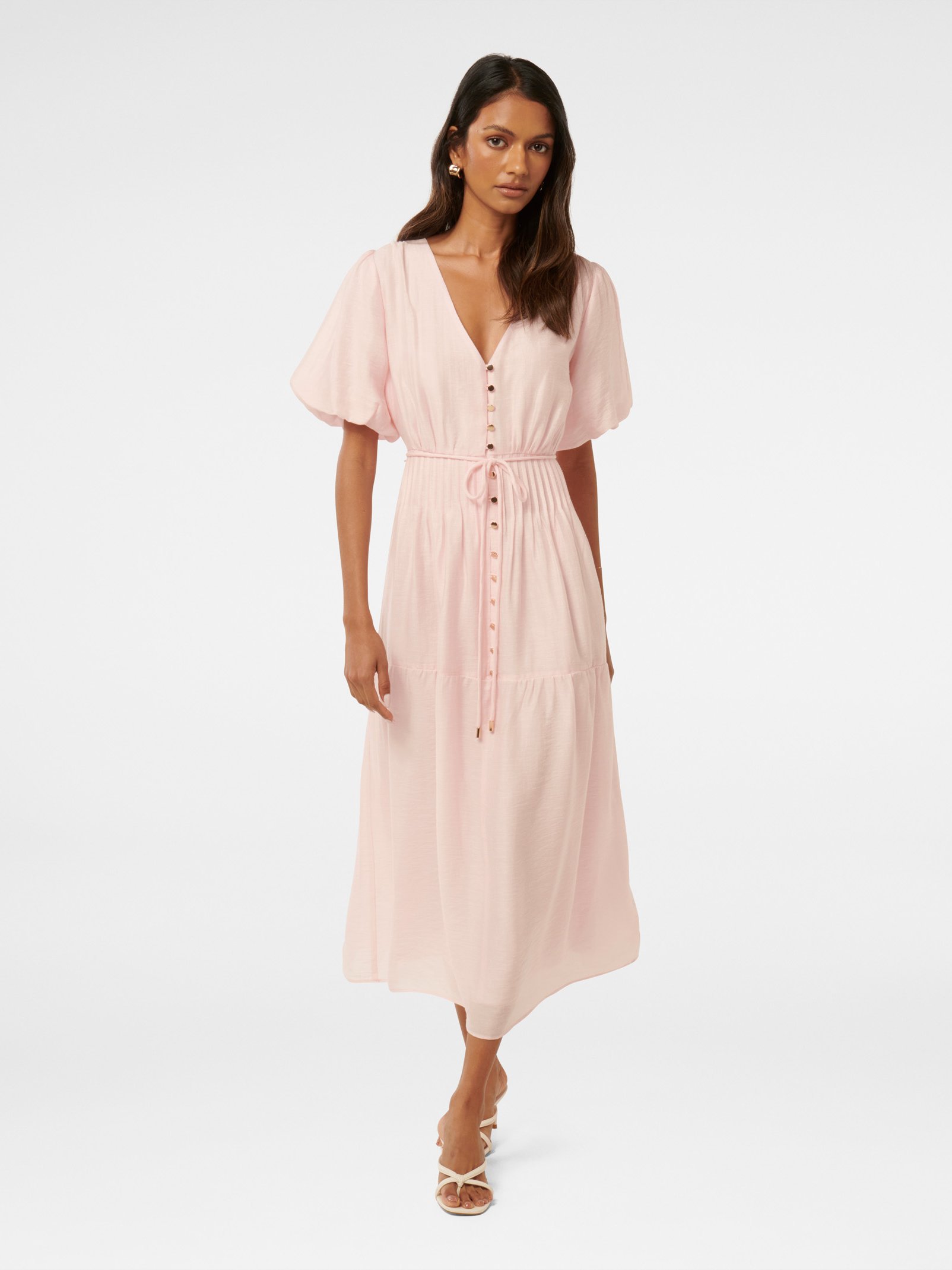 Addison Petite Textured Pintuck Midi Dress