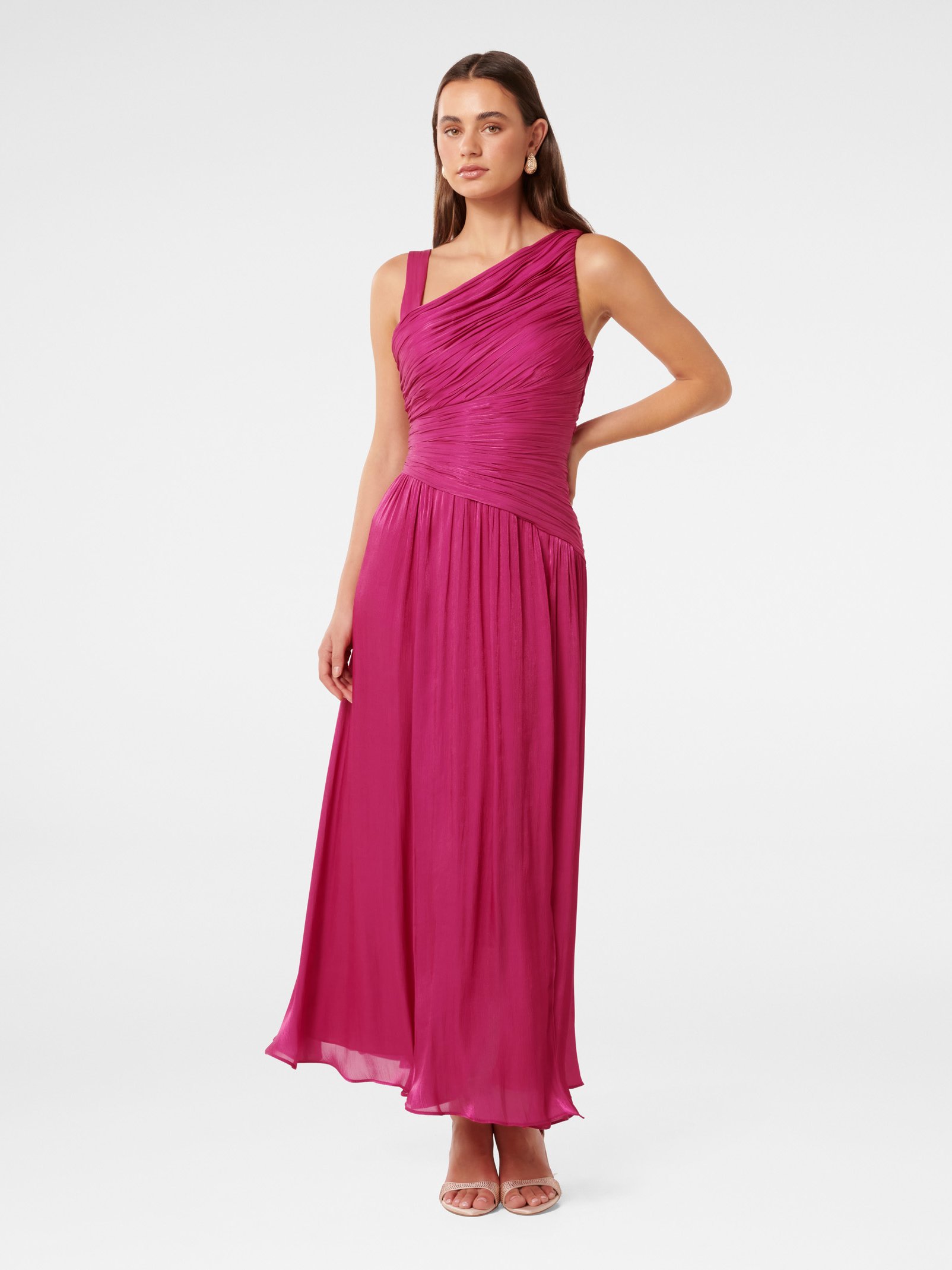 Nya Metallic Asym Maxi Dress