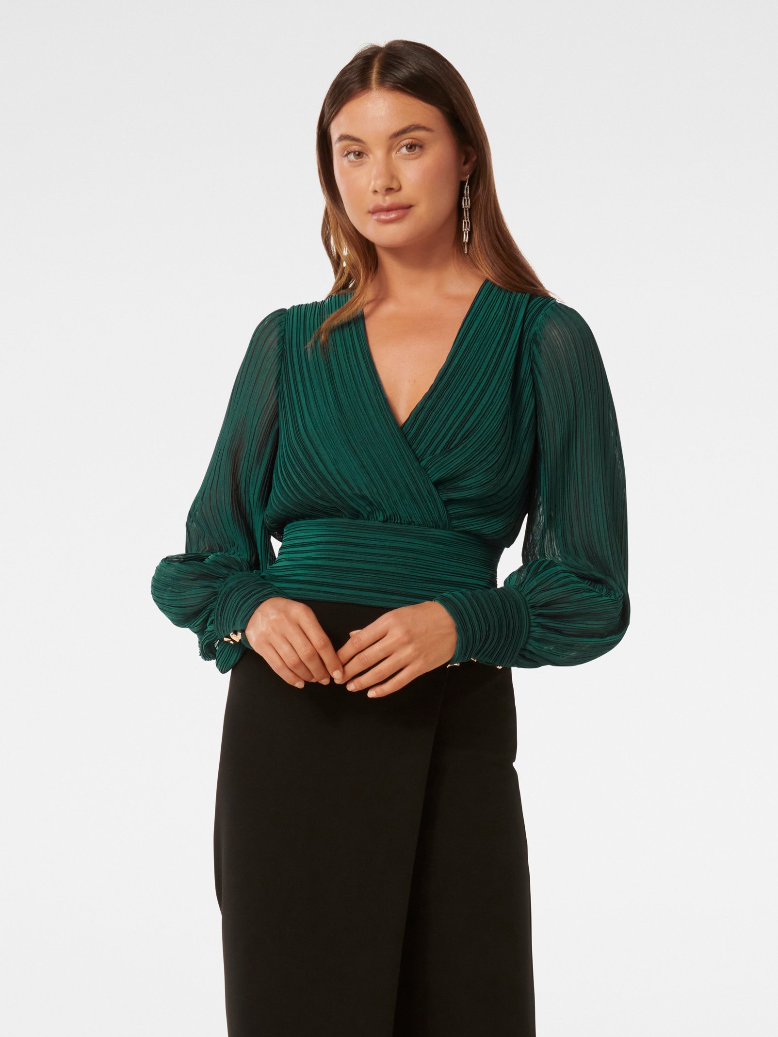 Kiana Wrap Plisse Top