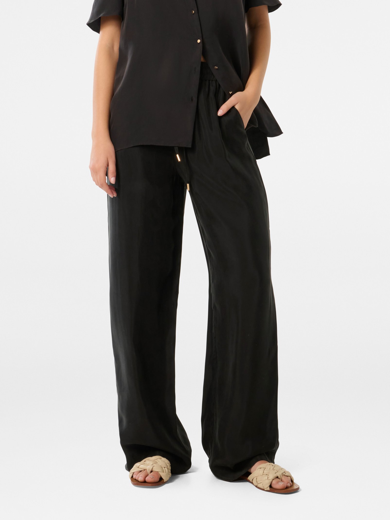 Emma Cupro Wide Leg Pant
