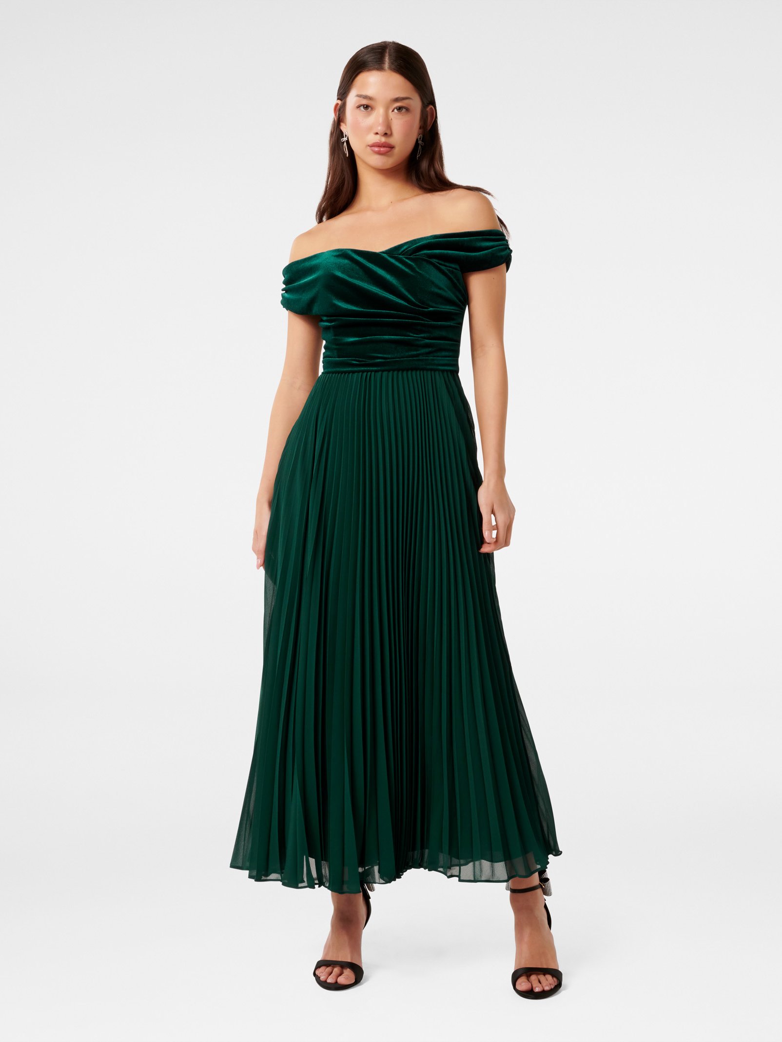 Rebecca Off Shoulder Velvet Gown