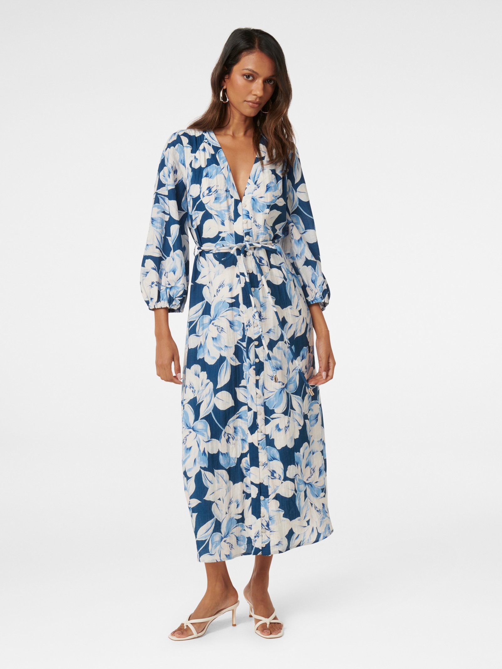 Brynn Petite Waist Tie Midi Dress