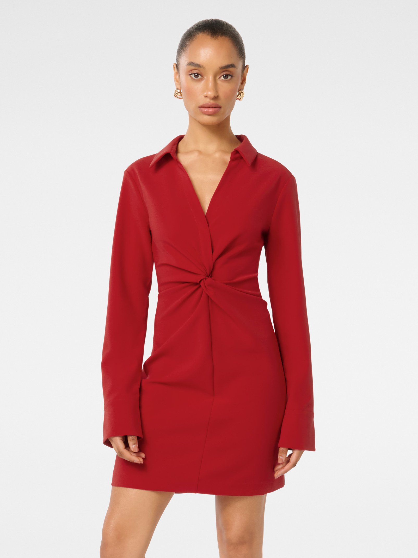 Madison Petite Twist Shirt Mini Dress