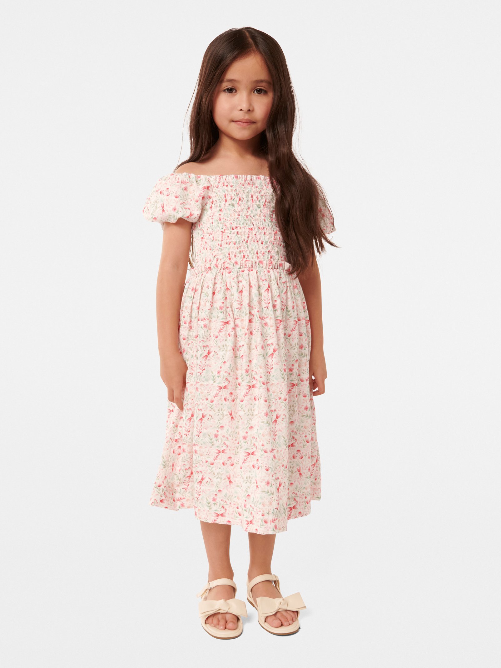 Bianca Shirred Girls Dress