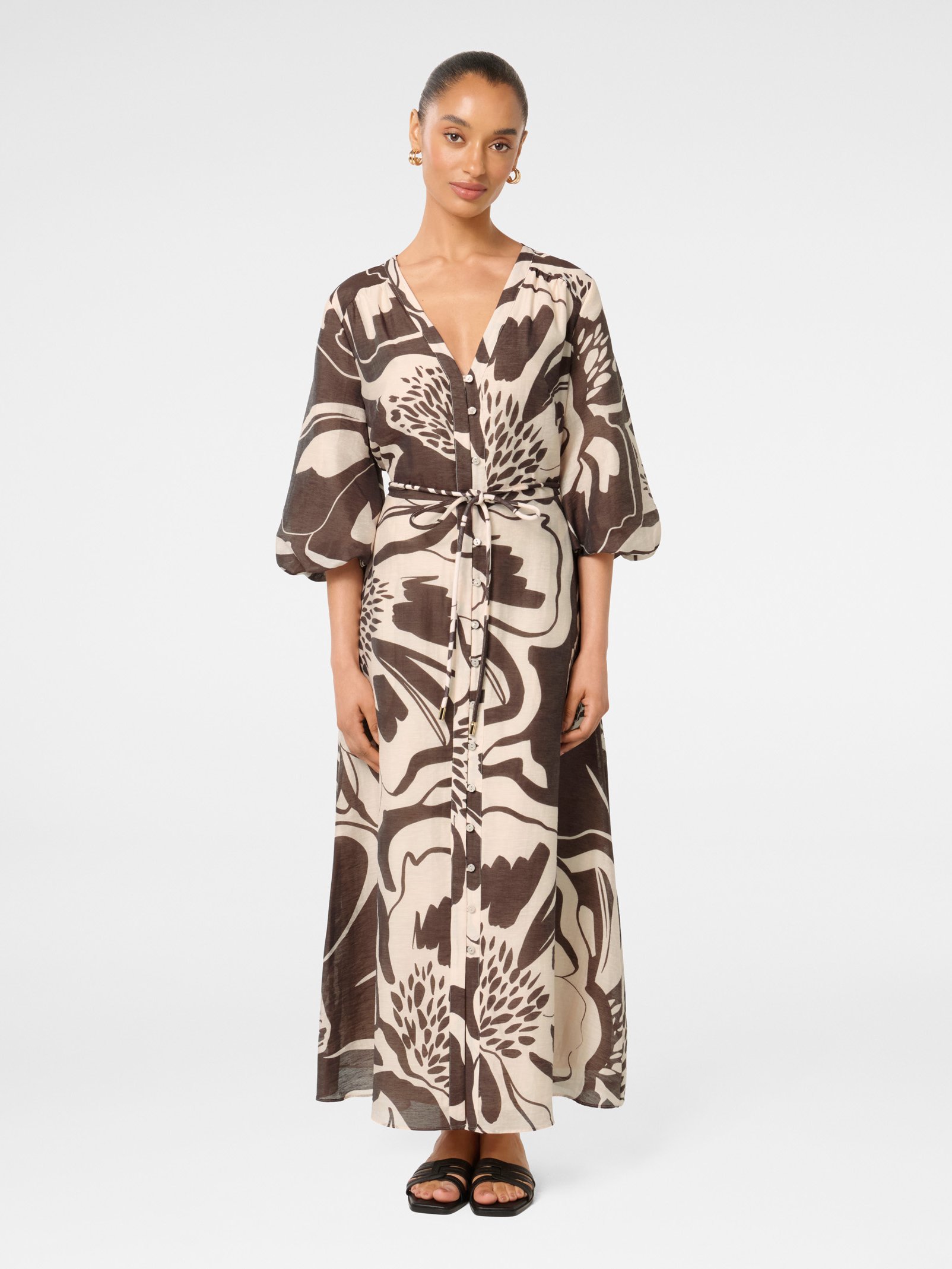 Brynn Petite Waist Tie Midi Dress