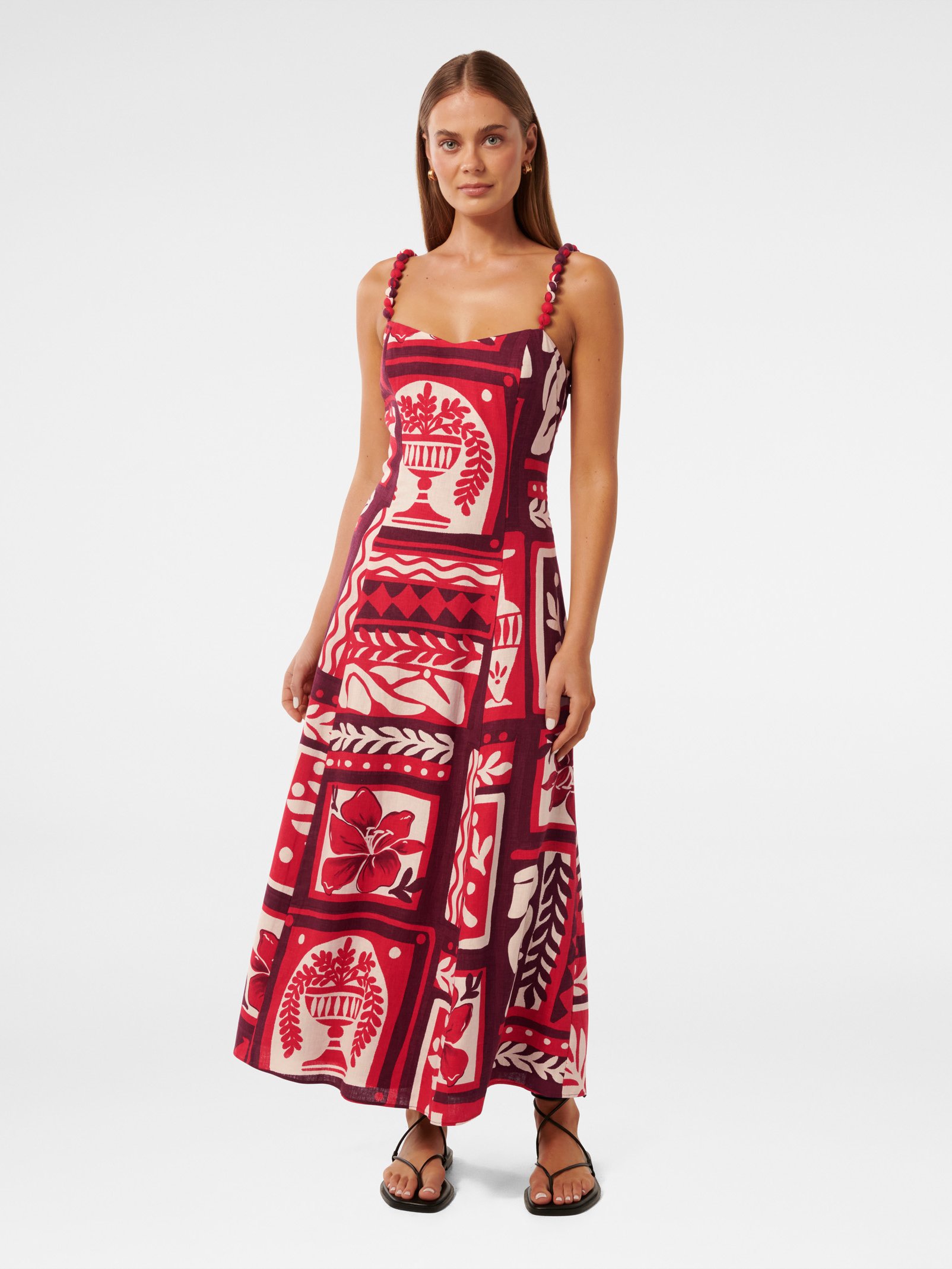 Simona Square Neck Midi Dress