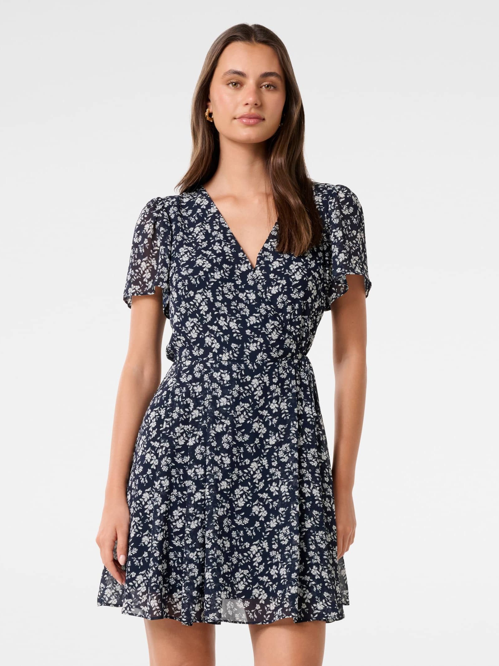 Carole Printed Pleat Mini Dress