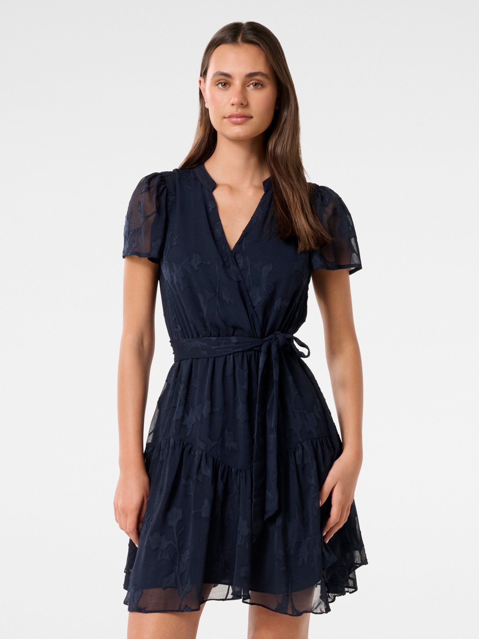 Cyrus Burn Out Flutter Sleeve Mini Dress