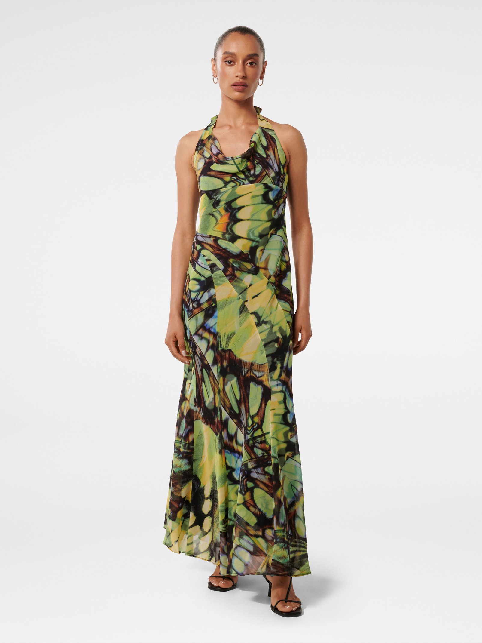Macy Petite Halterneck Draped Maxi Dress