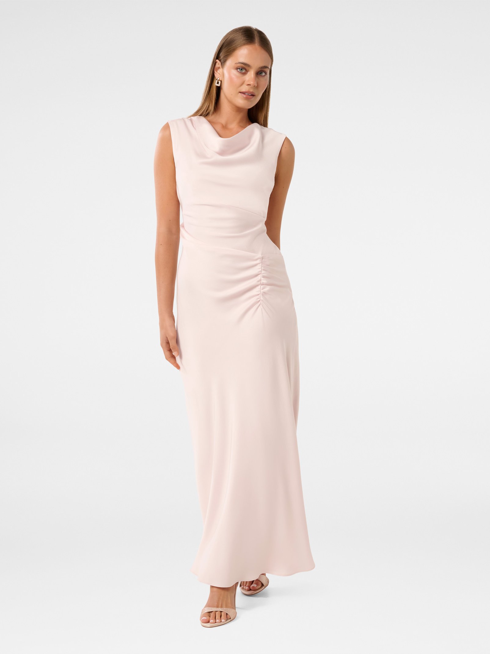 Ava Draped Satin Maxi Dress