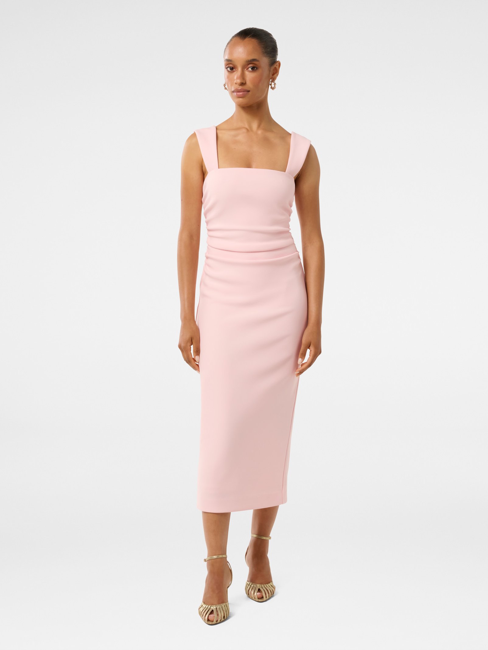 Reina Petite Ruched Bodycon Midi Dress